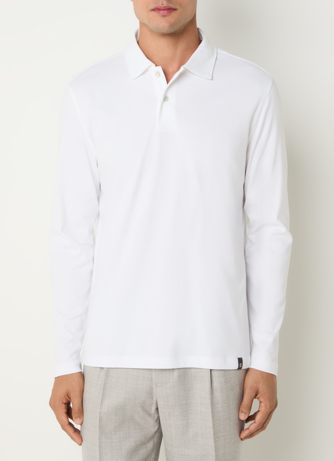 Boggi Milano Regular fit polo met kraag - detail wit