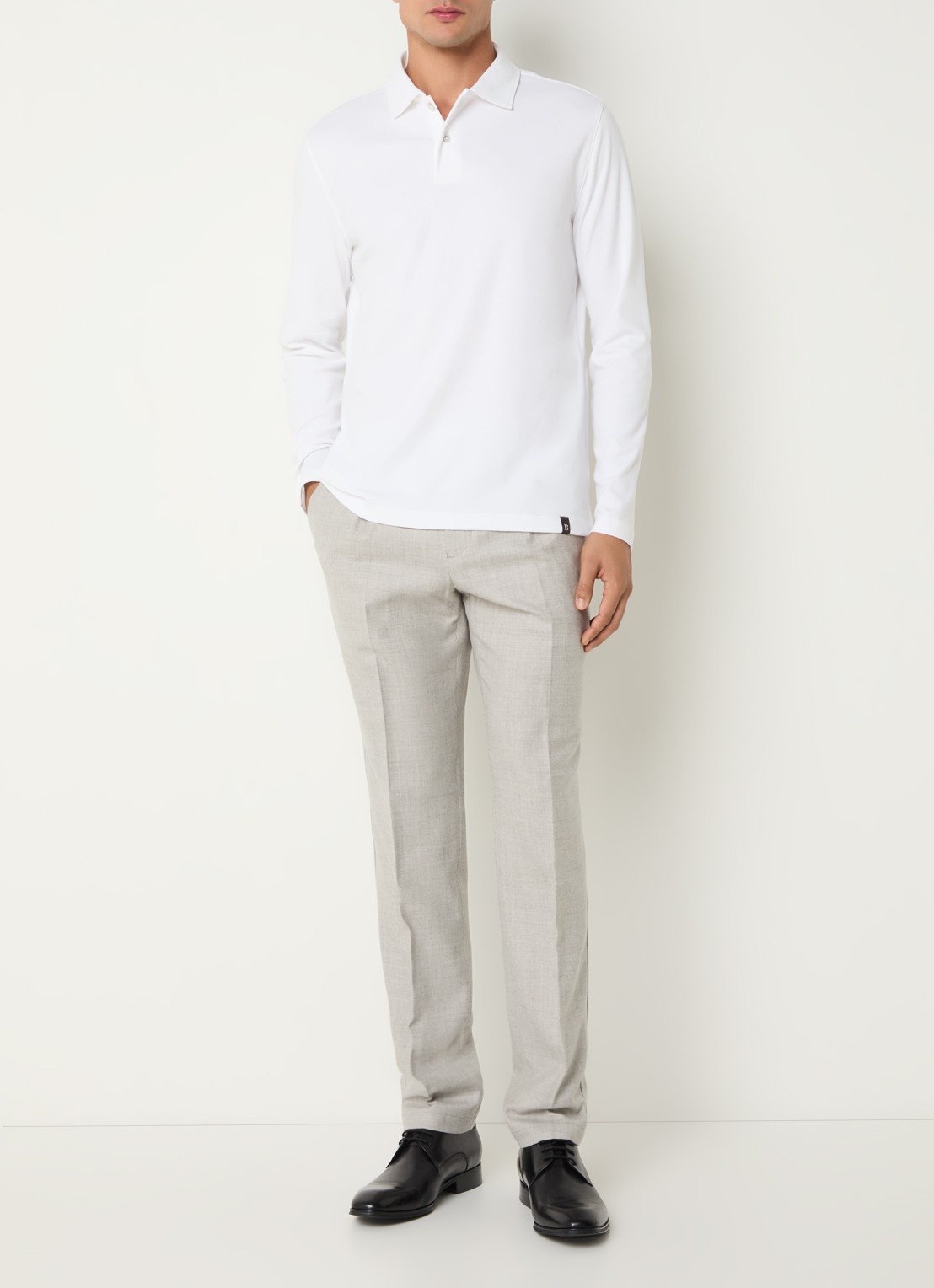 Boggi Milano Regular fit polo met kraag - voorkant 4 wit