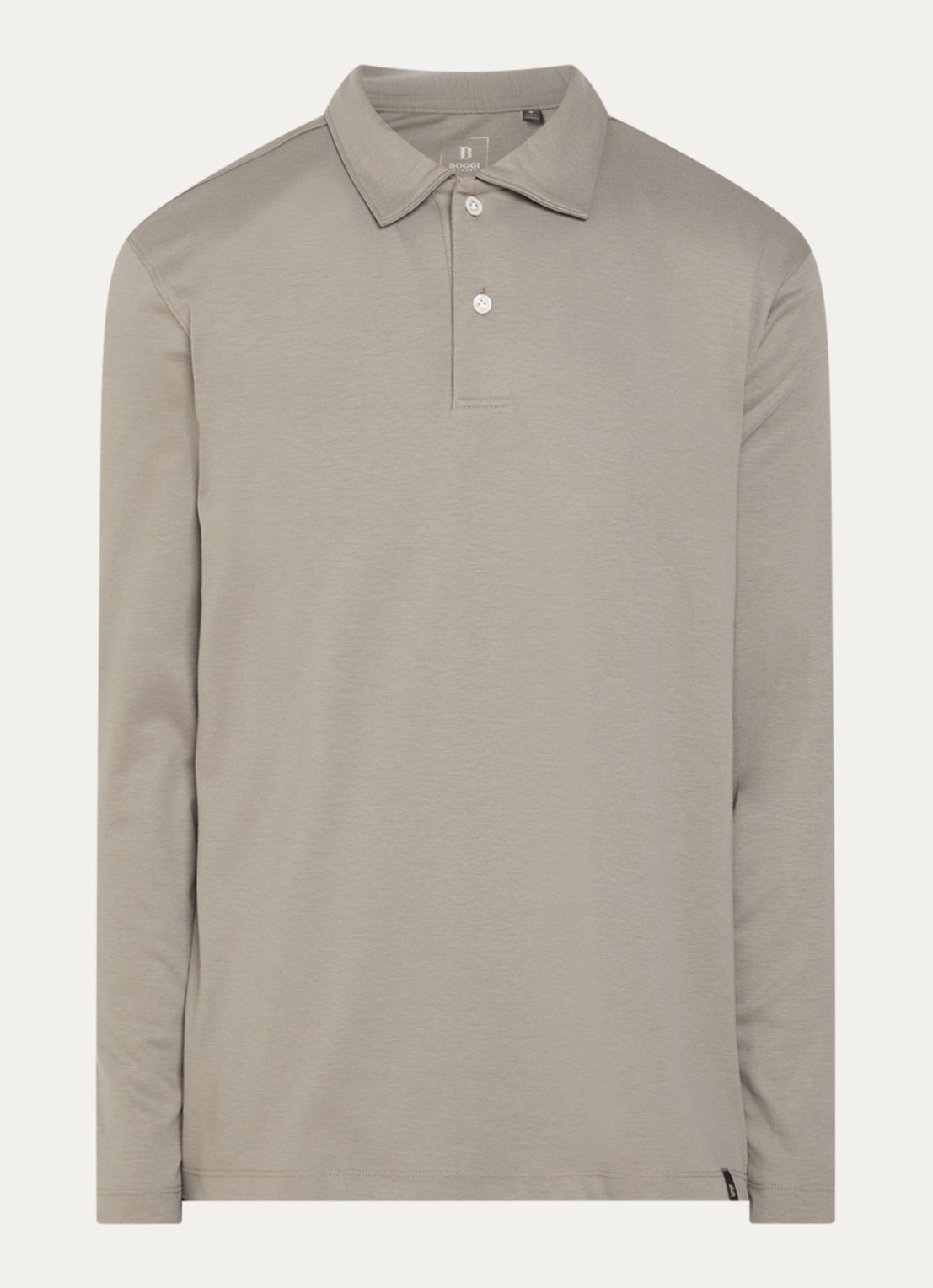 Boggi Milano Regular fit polo met kraag - voorkant 2 donkerbeige