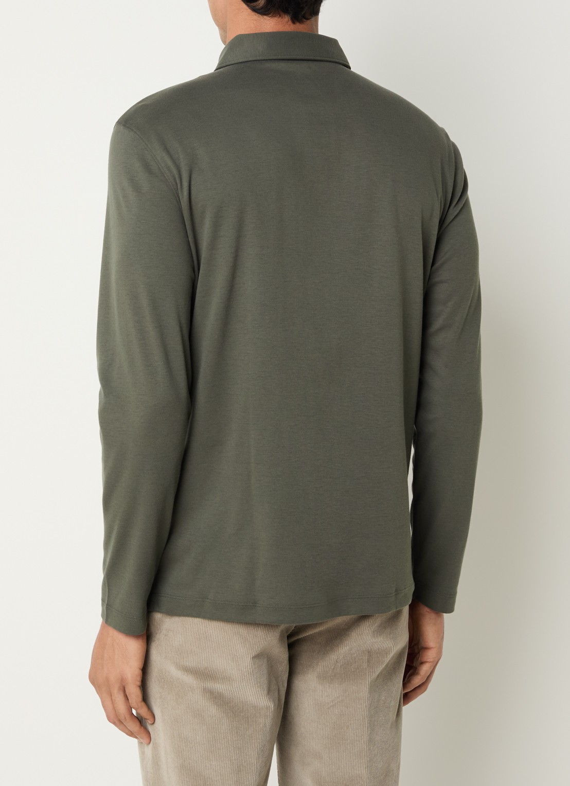 Boggi Milano Regular fit polo met kraag - achterkant bronsgroen