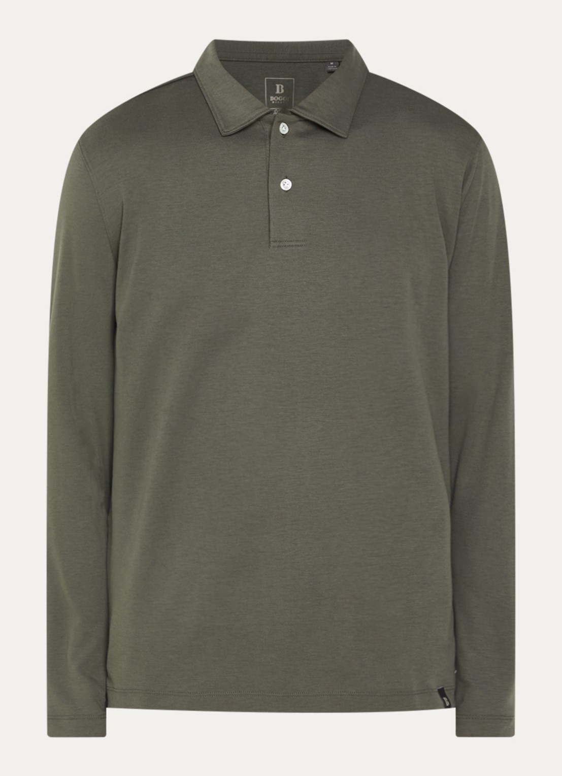 Boggi Milano Regular fit polo met kraag - voorkant 3 bronsgroen