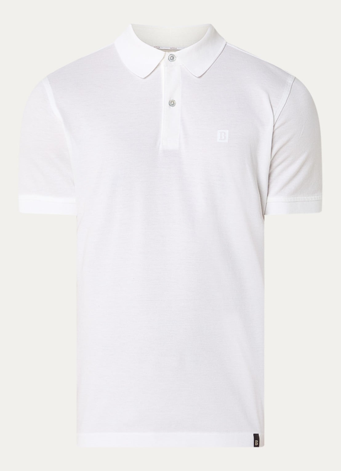 Boggi Milano Regular fit polo met logoprint - voorkant wit