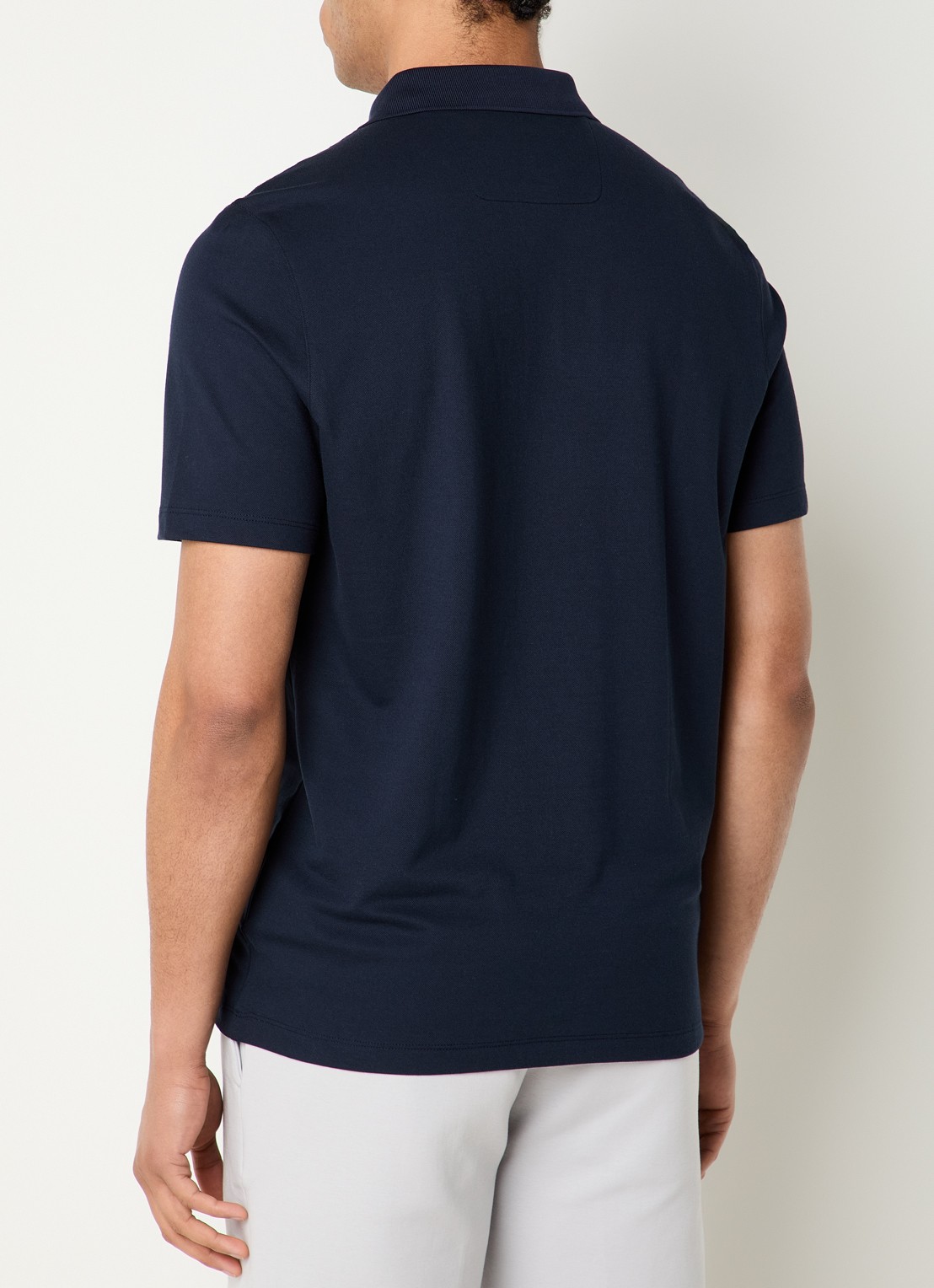 Boggi Milano Regular fit polo met met halve rits - achterkant donkerblauw