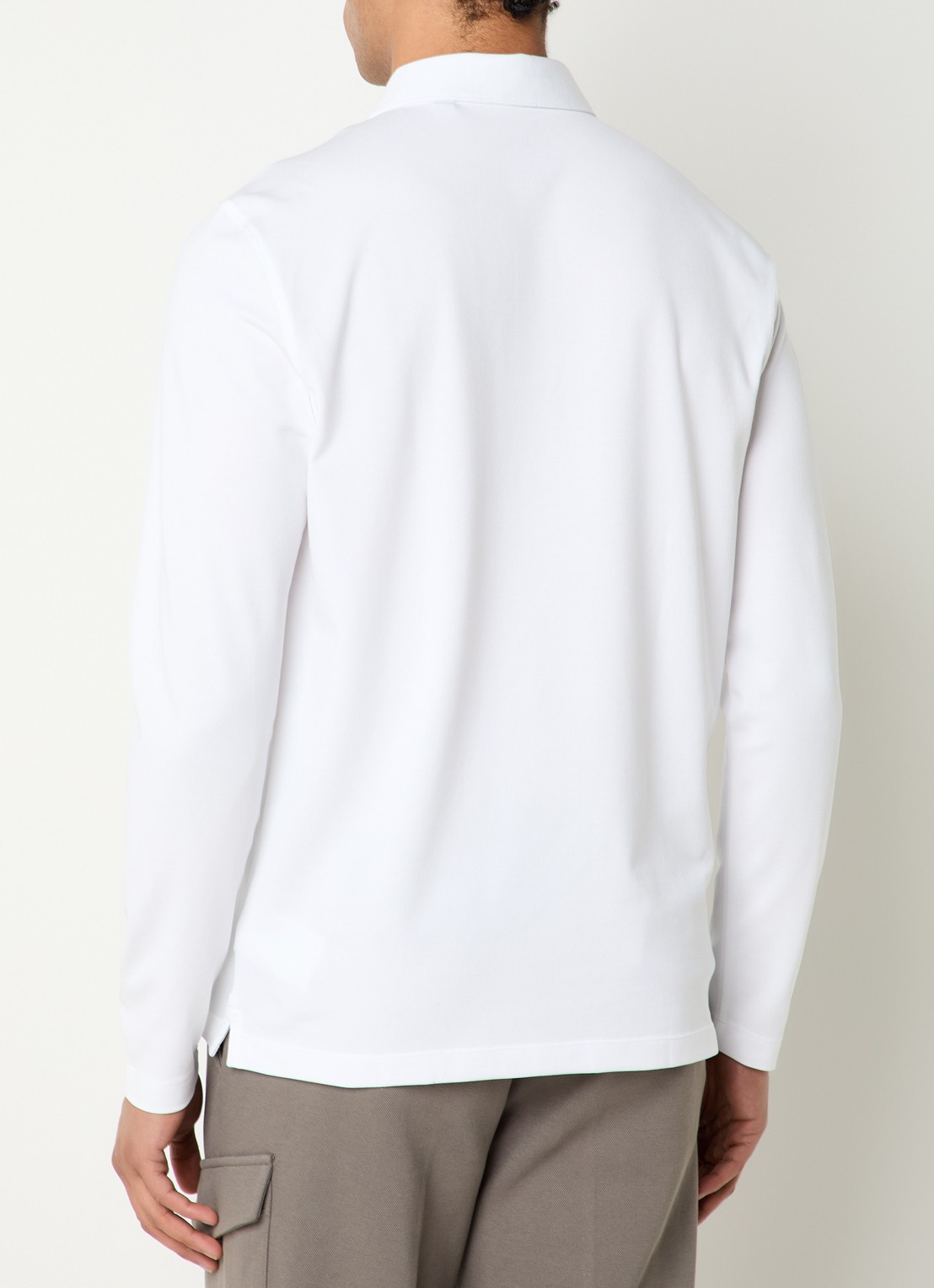 Boggi Milano Regular fit polo met stretch - achterkant 3 wit