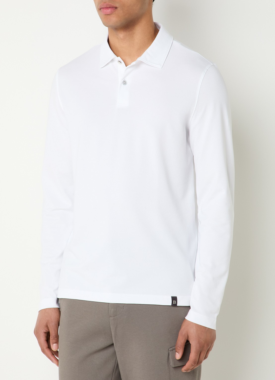 Boggi Milano Regular fit polo met stretch - detail 4 wit