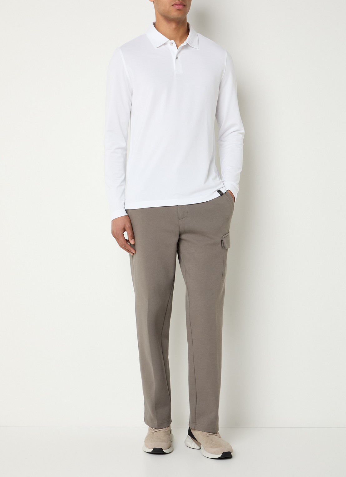Boggi Milano Regular fit polo met stretch - voorkant 2 wit