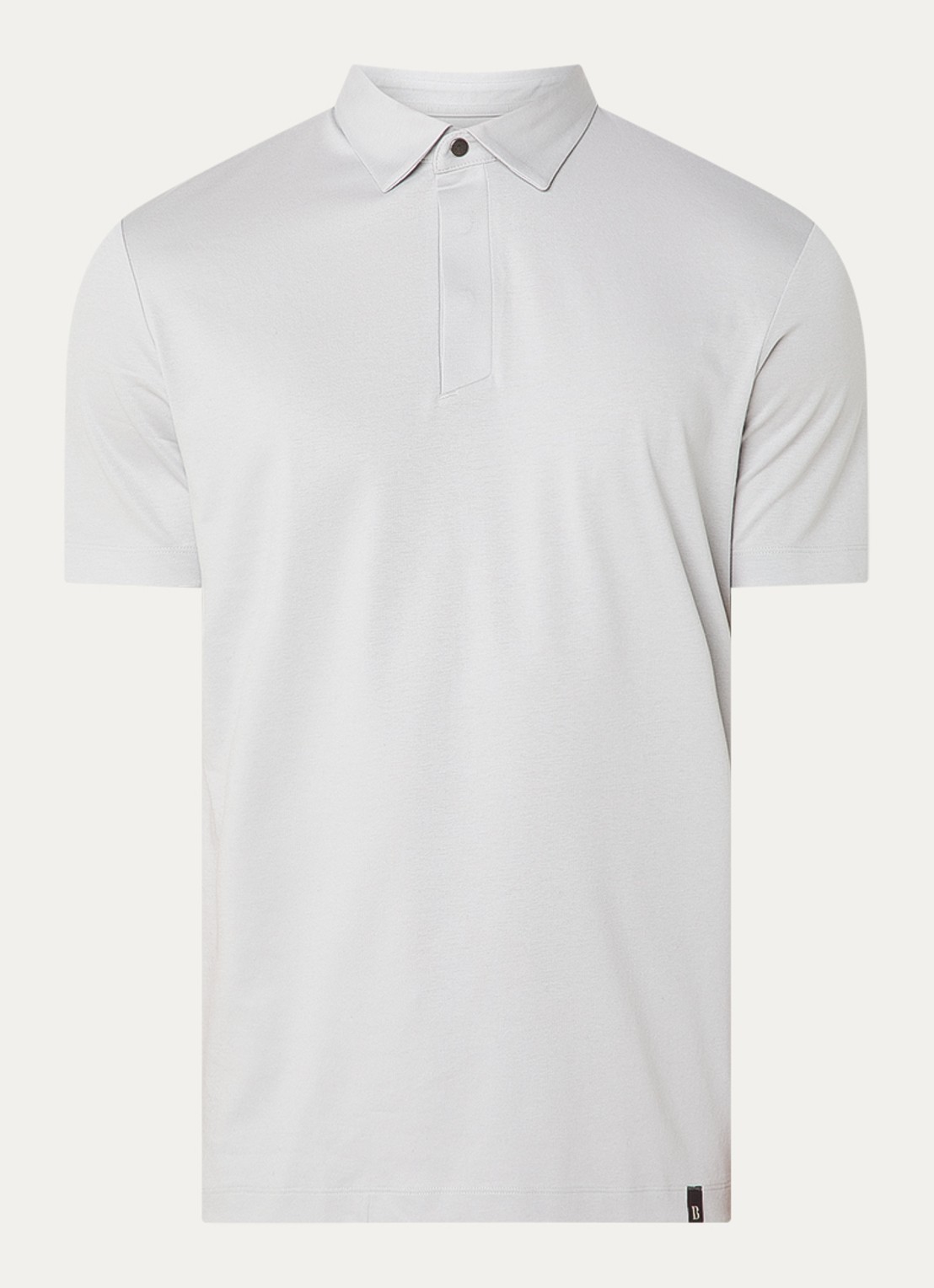 Boggi Milano Regular fit polo met stretch - voorkant lichtgrijs