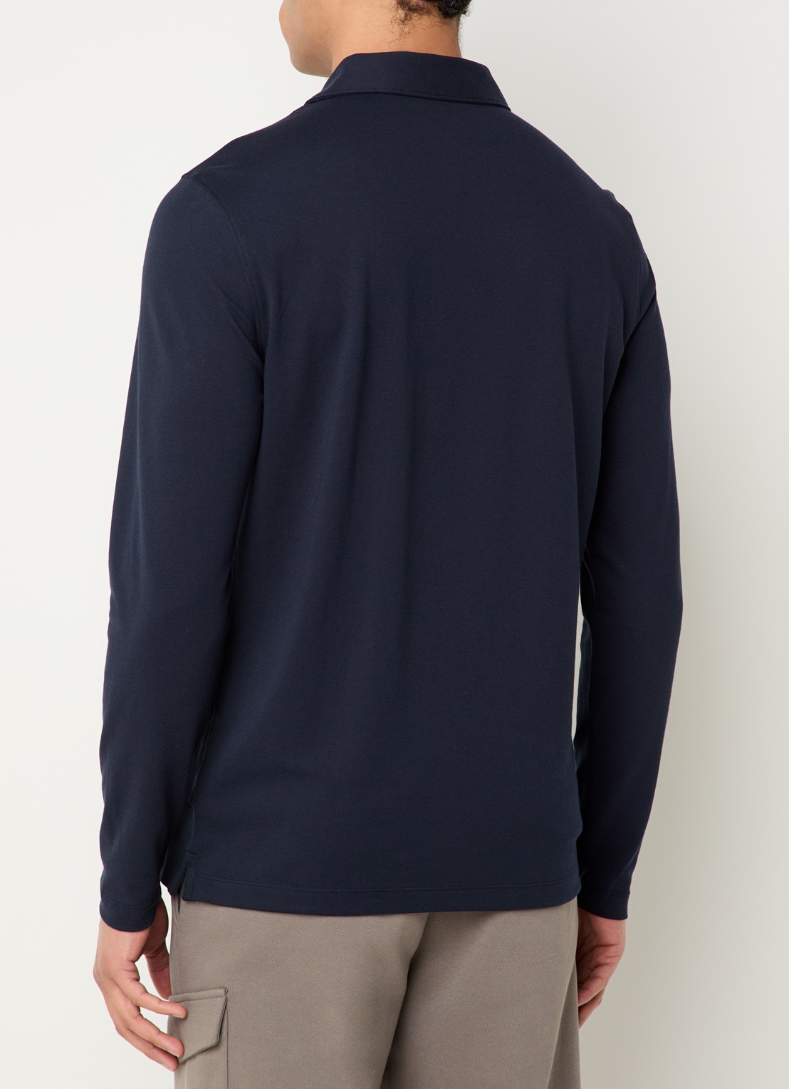 Boggi Milano Regular fit polo met stretch - achterkant 4 donkerblauw