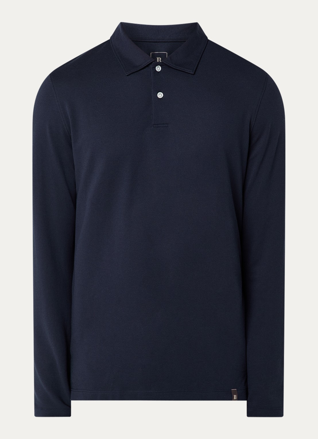Boggi Milano Regular fit polo met stretch - voorkant 2 donkerblauw