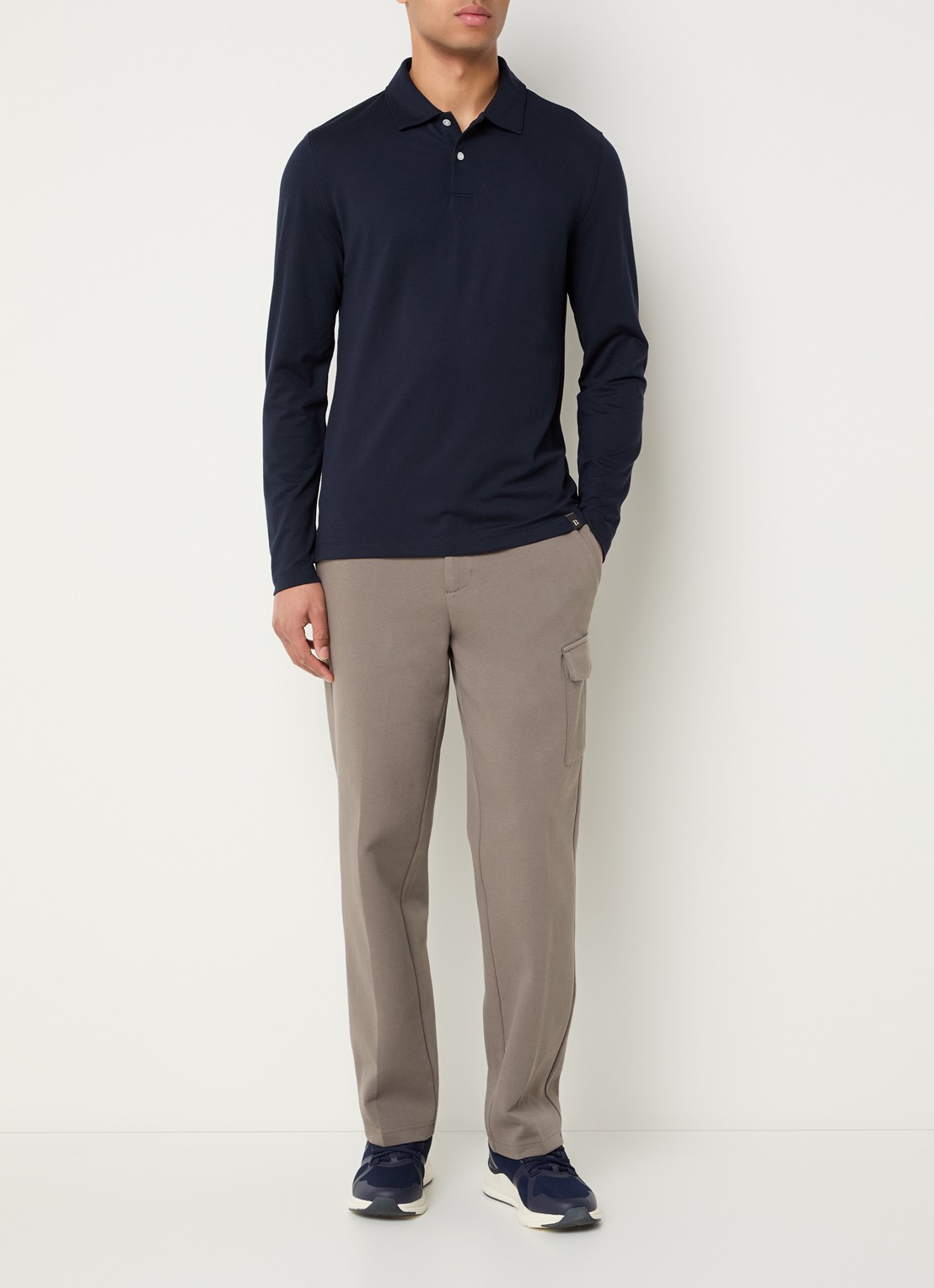 Boggi Milano Regular fit polo met stretch - voorkant 3 donkerblauw