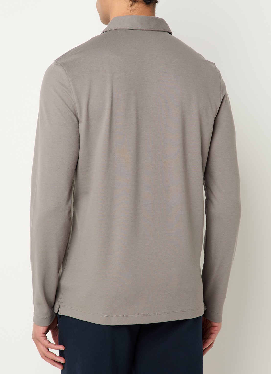 Boggi Milano Regular fit polo met stretch - achterkant olijfgroen