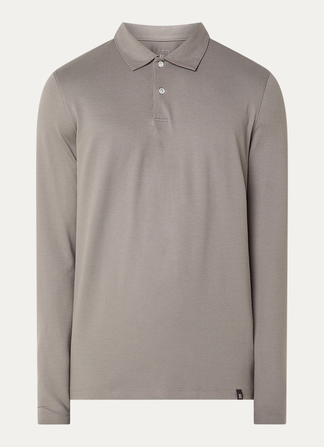 Boggi Milano Regular fit polo met stretch - voorkant 3 olijfgroen