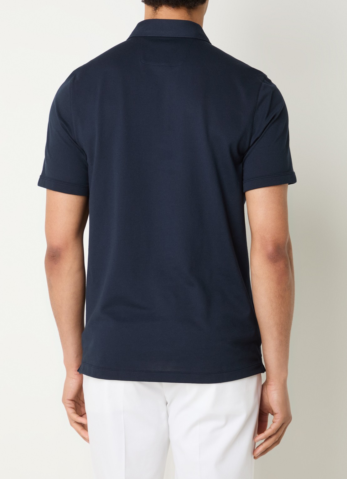 Boggi Milano Regular fit polo met stretch - achterkant 2 donkerblauw