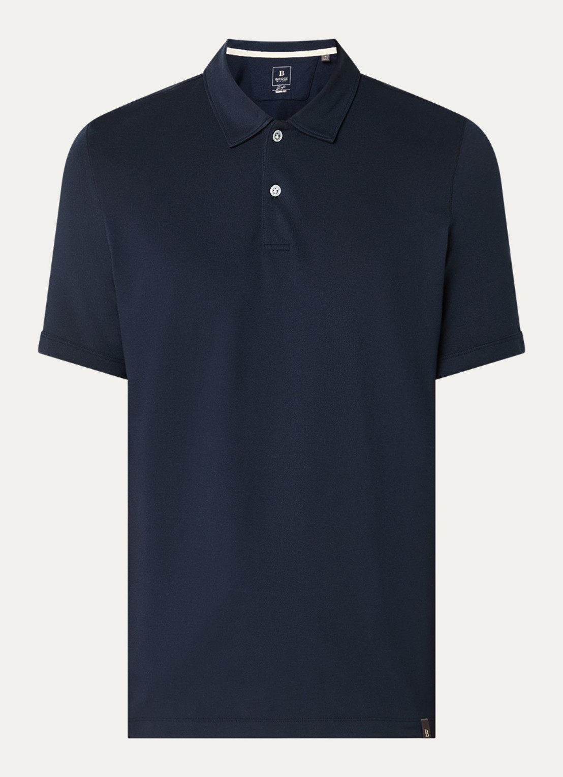 Boggi Milano Regular fit polo met stretch - voorkant 3 donkerblauw