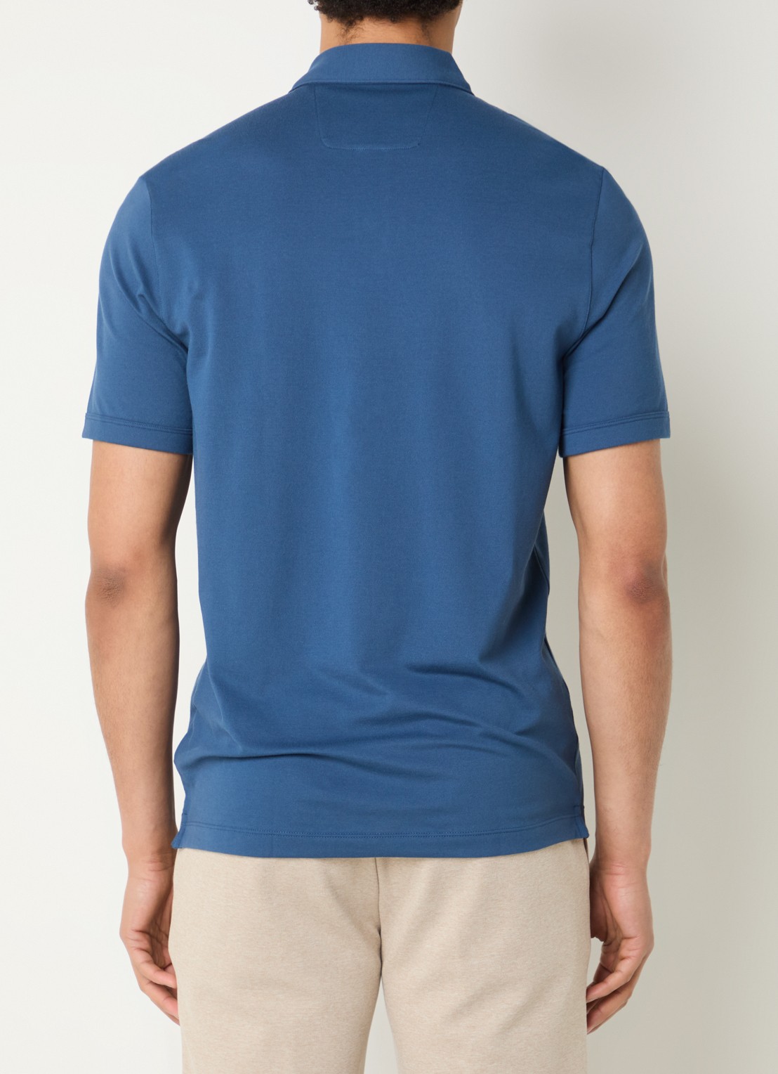 Boggi Milano Regular fit polo met stretch - achterkant blauw