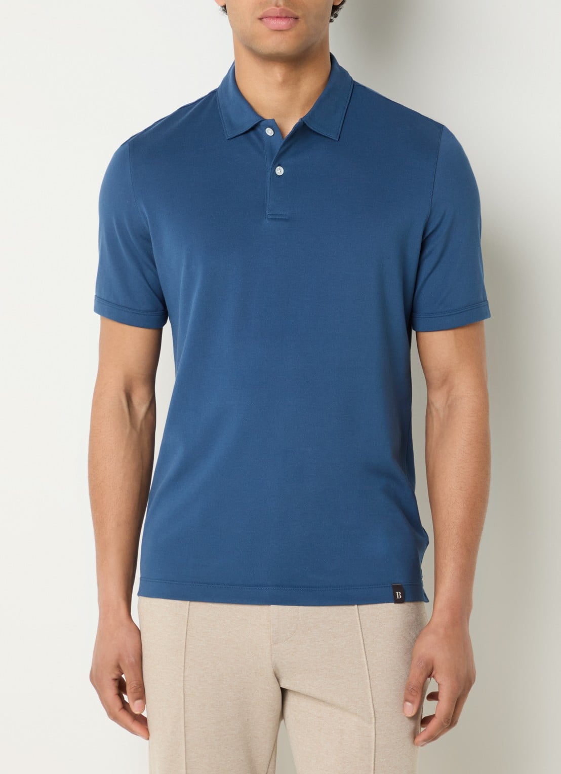 Boggi Milano Regular fit polo met stretch - detail 4 blauw