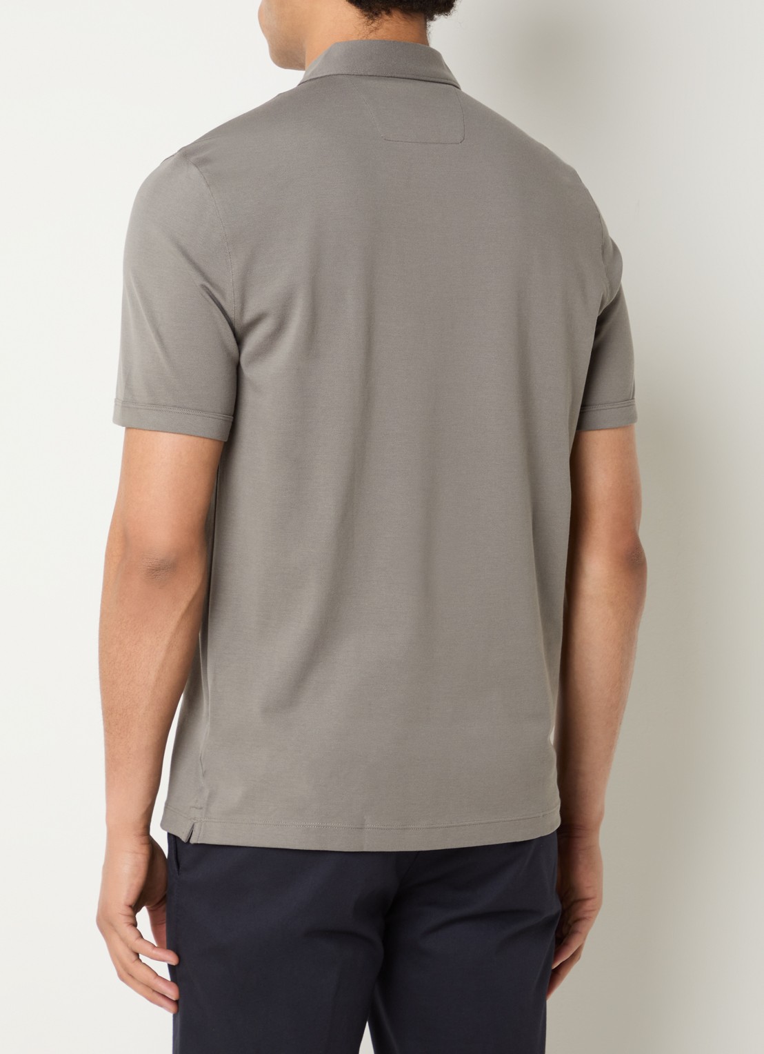 Boggi Milano Regular fit polo met stretch - achterkant 3 olijfgroen