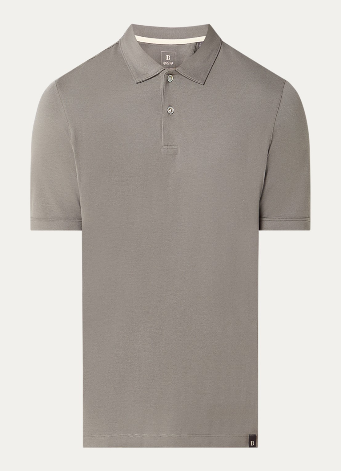 Boggi Milano Regular fit polo met stretch - voorkant olijfgroen