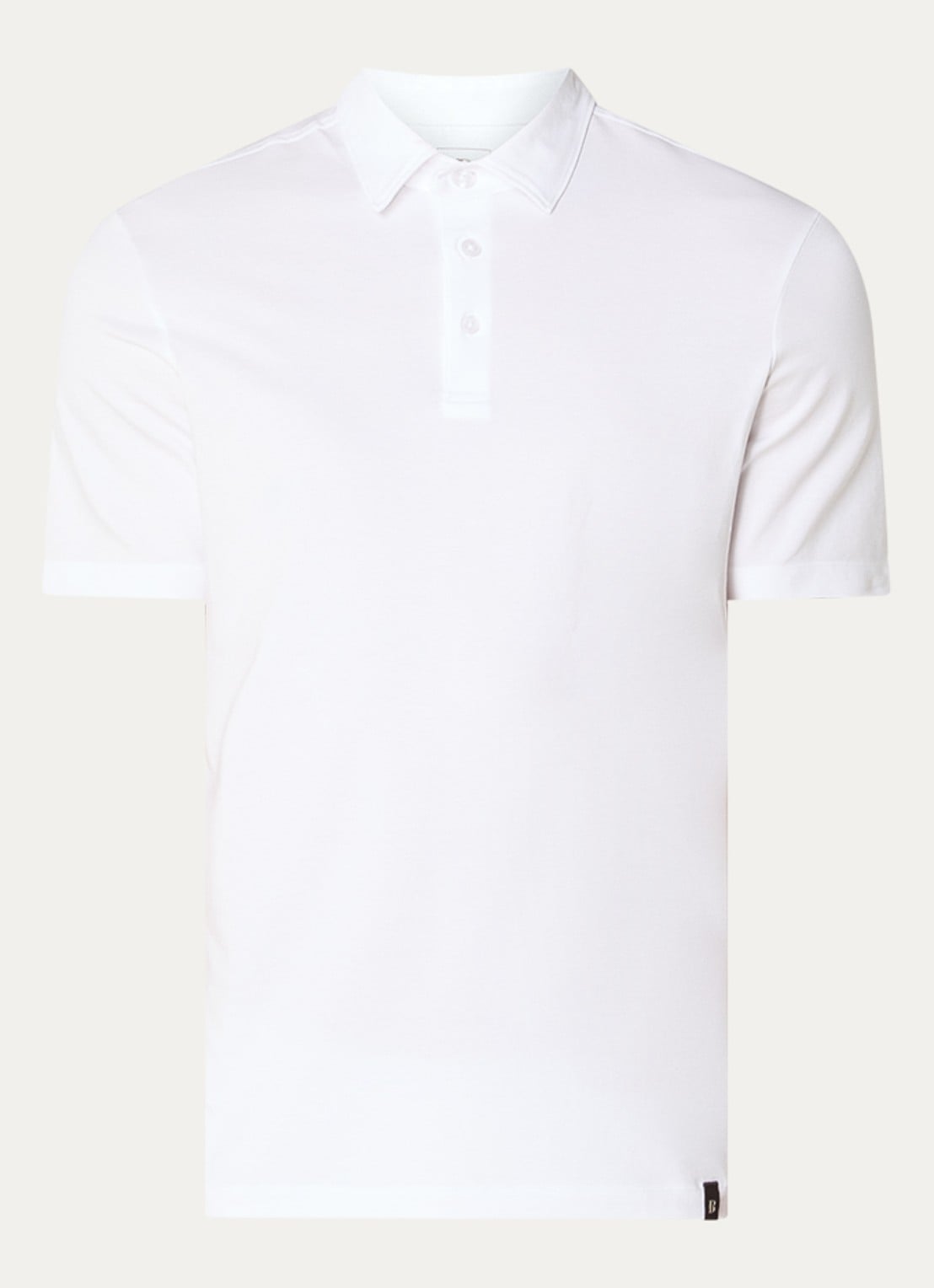 Boggi Milano Regular fit polo met stretch - voorkant wit
