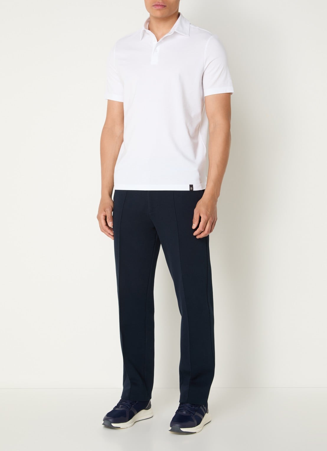 Boggi Milano Regular fit polo met stretch - voorkant 2 wit