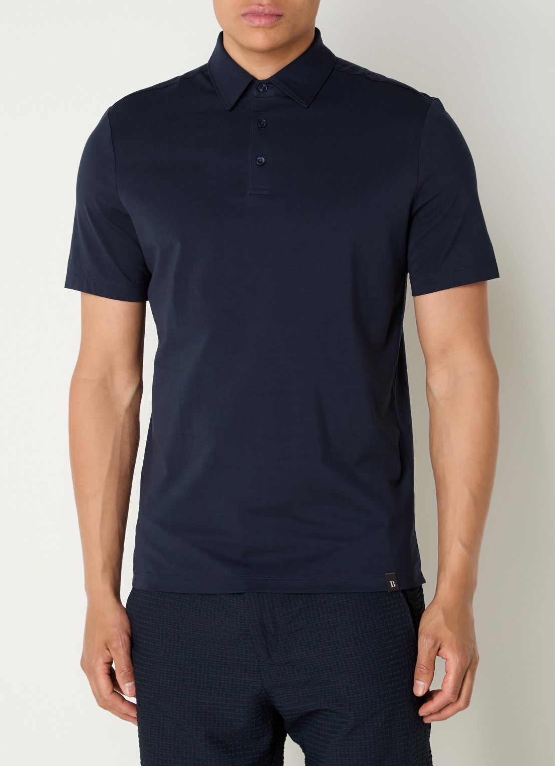 Boggi Milano Regular fit polo met stretch - detail 4 donkerblauw
