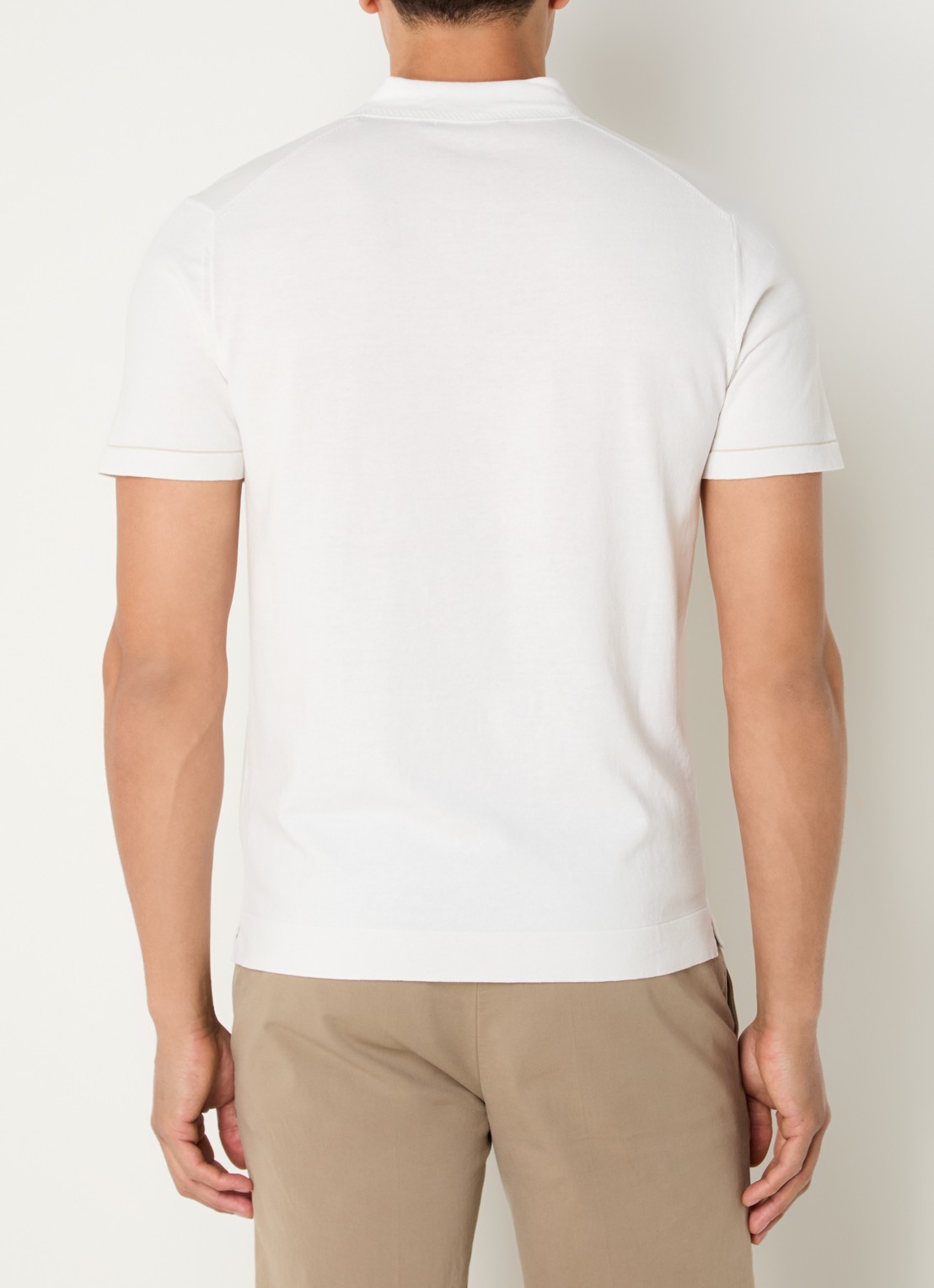 Boggi Milano Regular fit polo met stretch - achterkant 3 wit