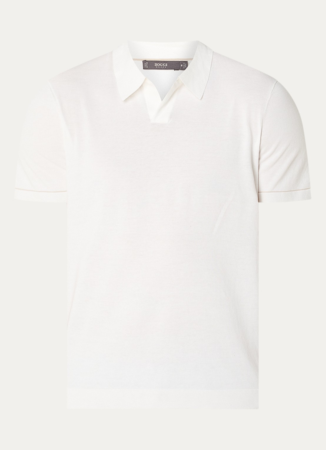 Boggi Milano Regular fit polo met stretch - voorkant wit