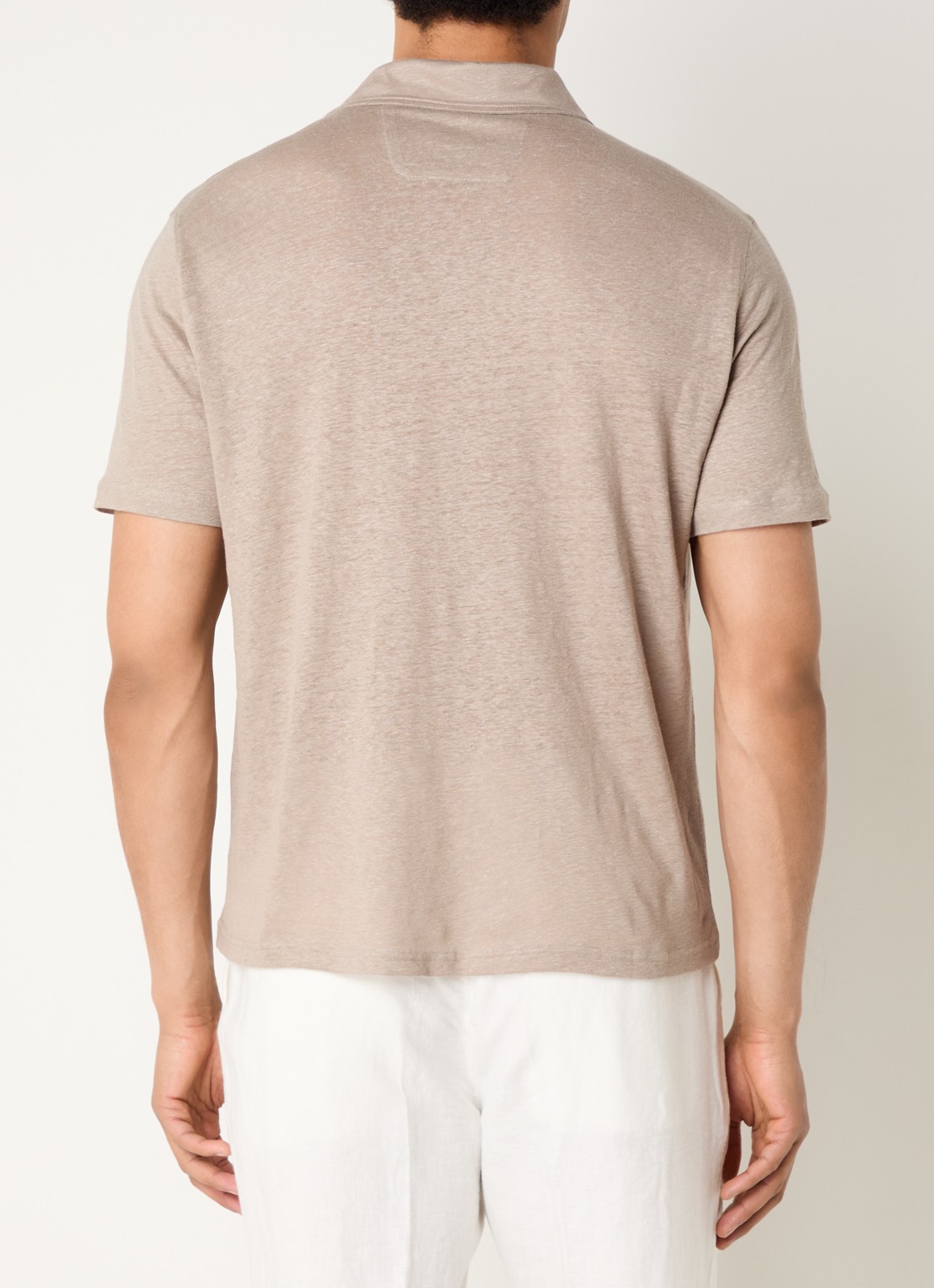 Boggi Milano Regular fit polo met stretch - achterkant 3 donkerbeige