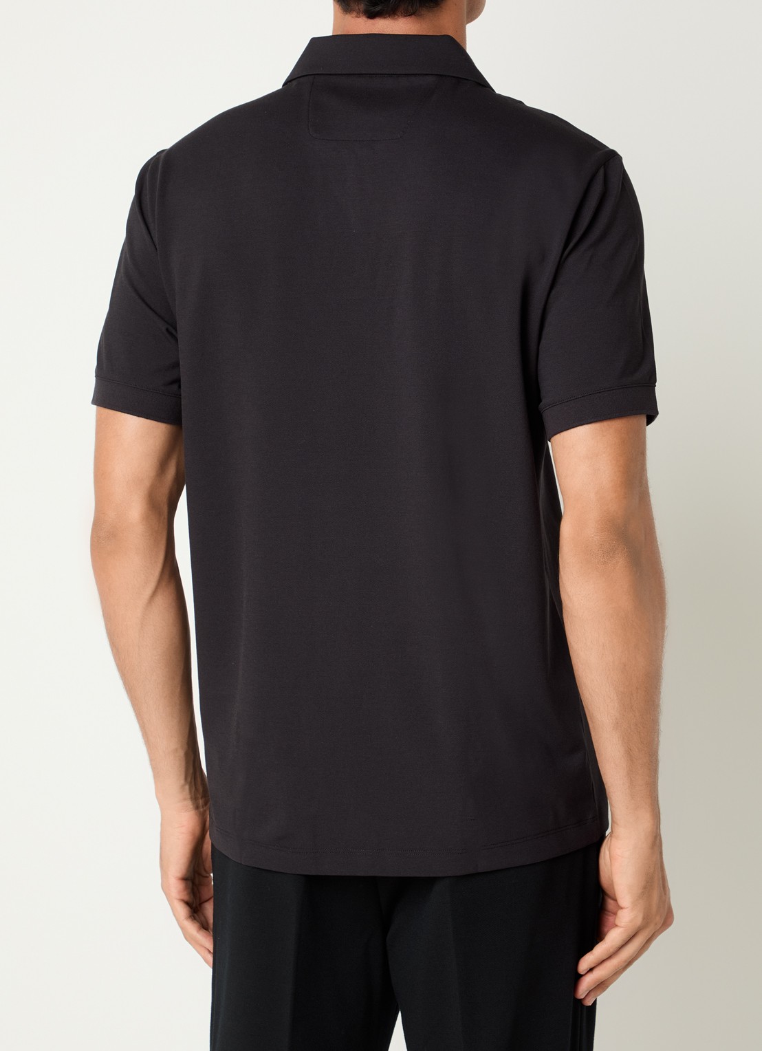 Boggi Milano Regular fit polo met stretch - achterkant 2 zwart