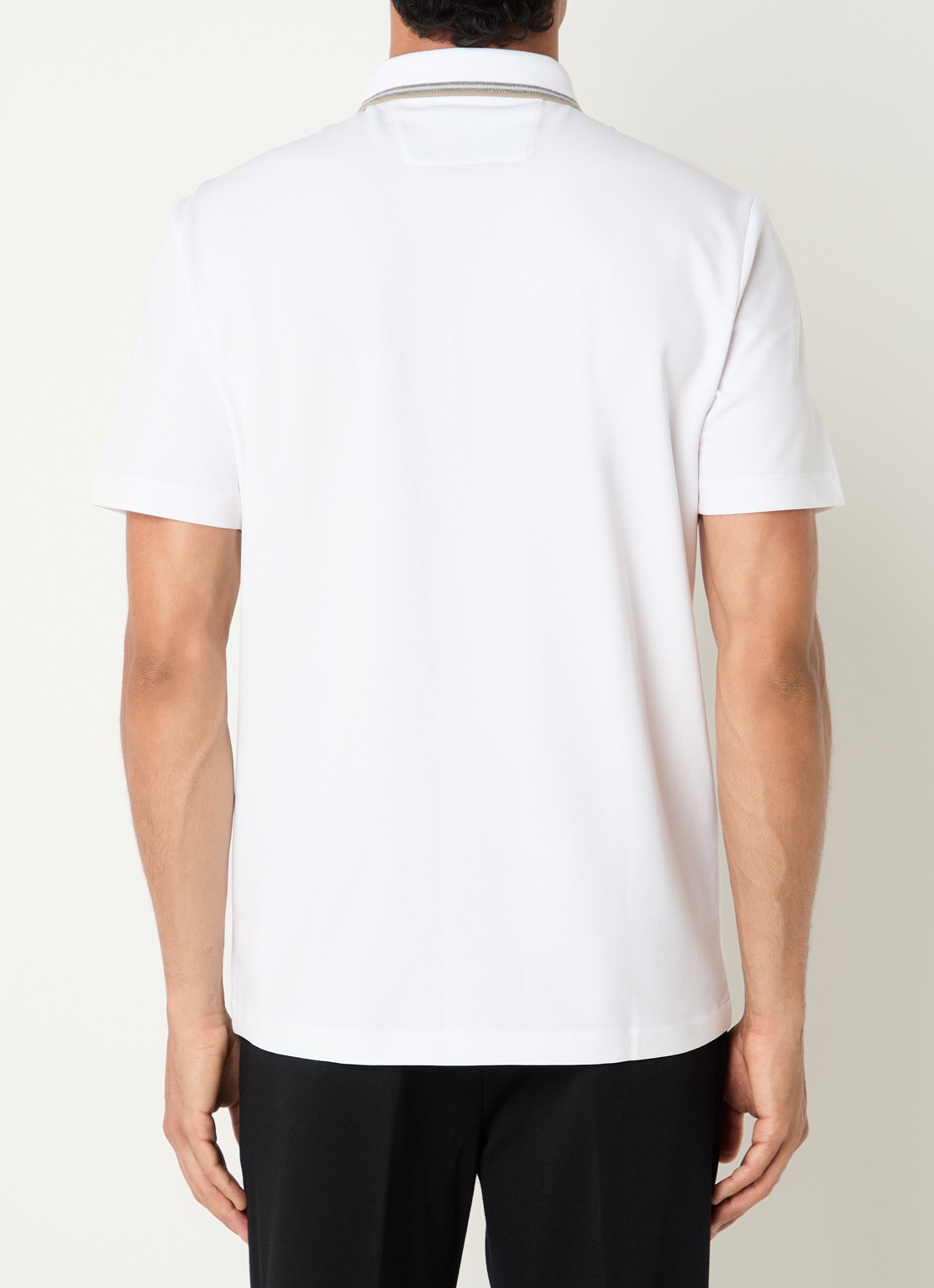 Boggi Milano Regular fit polo met stretch - achterkant 2 wit