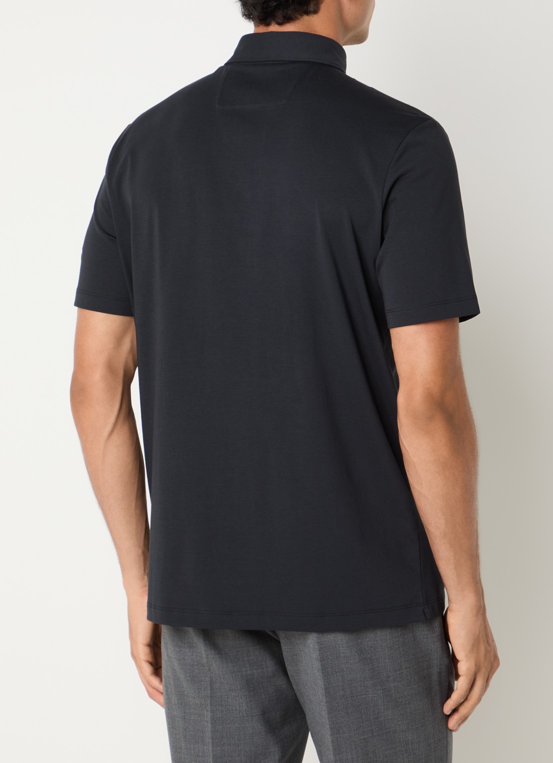 Boggi Milano Regular fit polo met stretch - achterkant 3 zwart