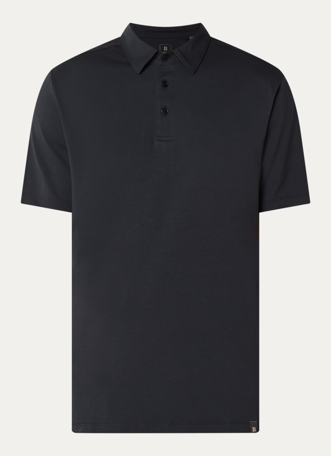 Boggi Milano Regular fit polo met stretch - voorkant zwart