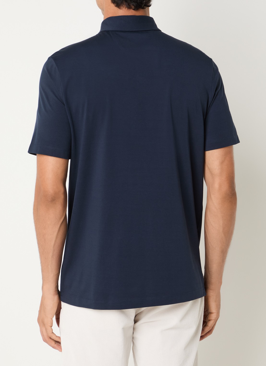 Boggi Milano Regular fit polo met stretch - achterkant 4 donkerblauw