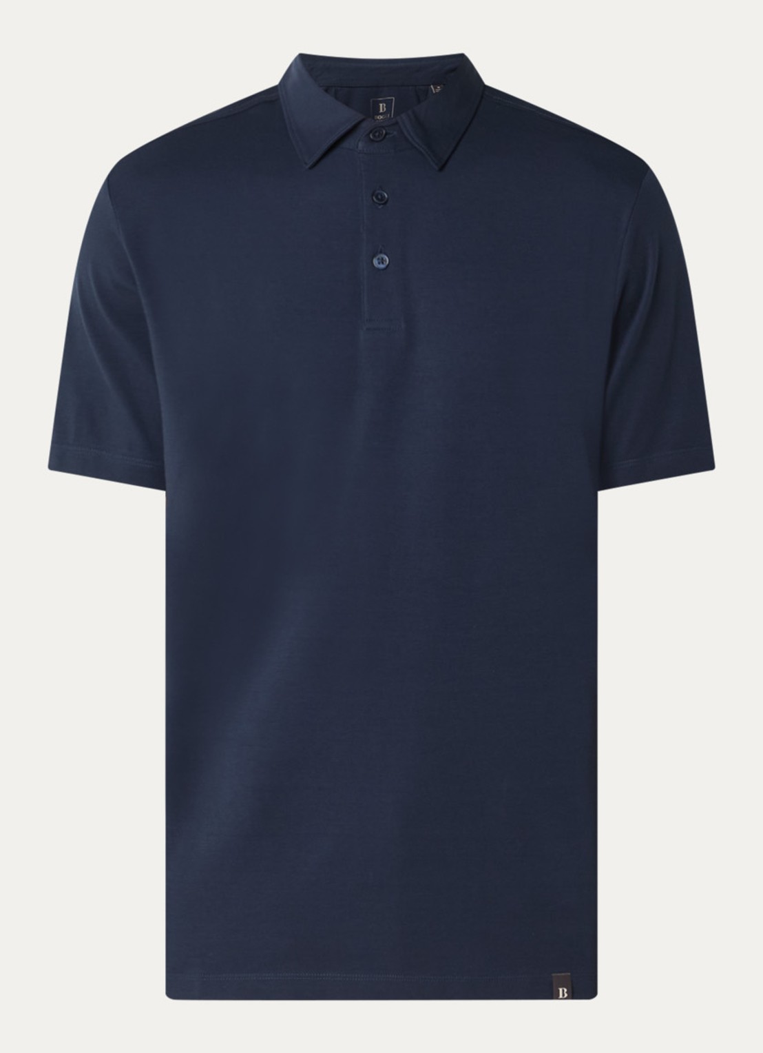 Boggi Milano Regular fit polo met stretch - voorkant 2 donkerblauw