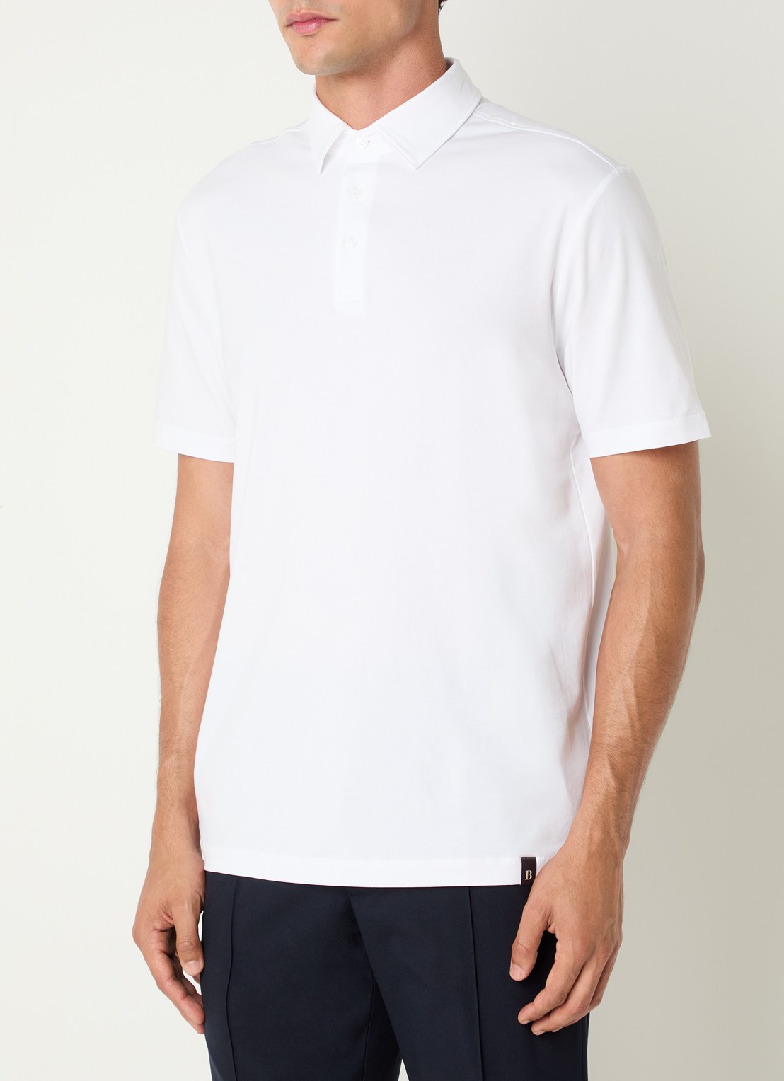 Boggi Milano Regular fit polo met stretch - detail 3 wit