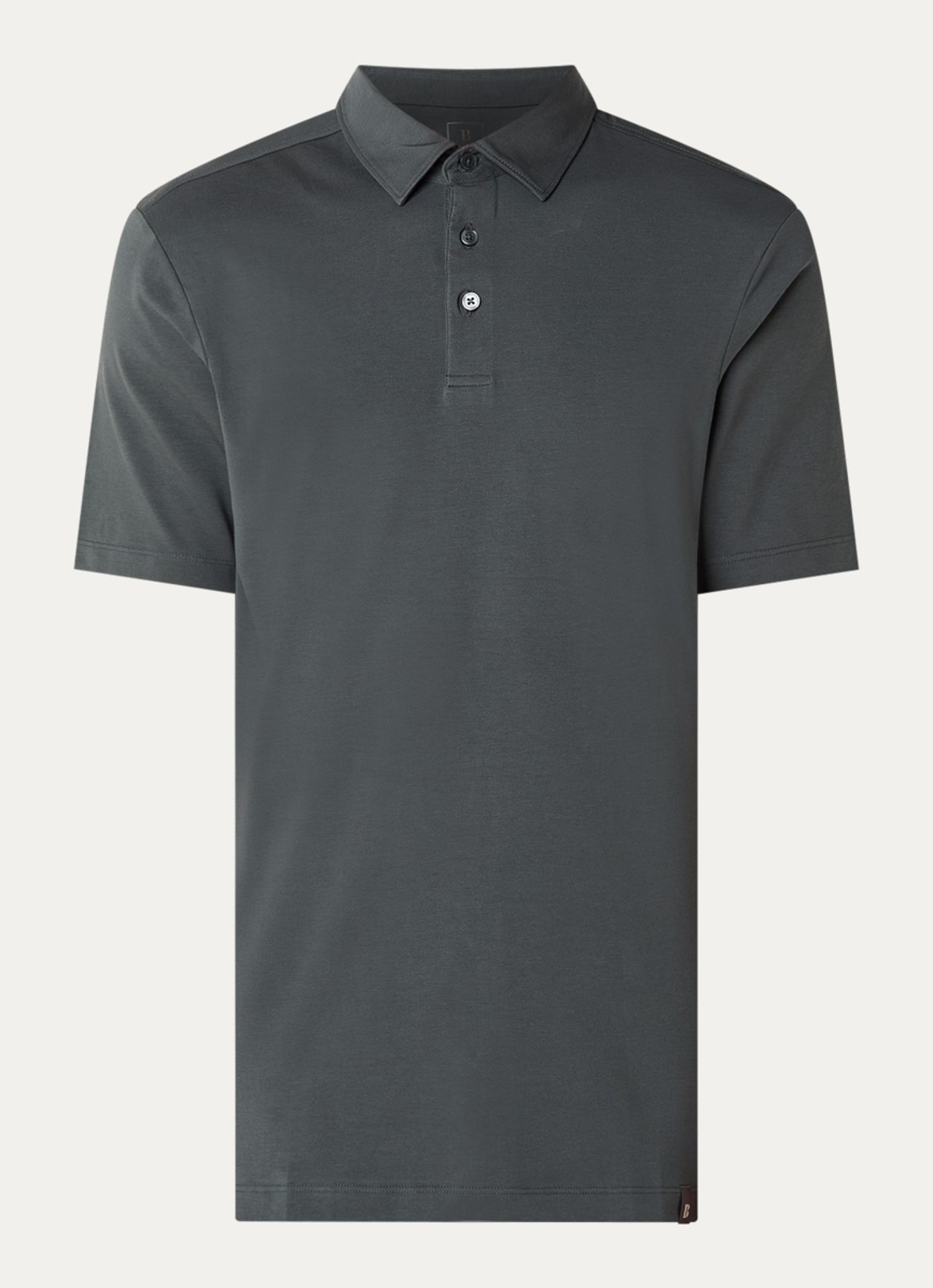 Boggi Milano Regular fit polo met stretch - voorkant 2 donkergrijs