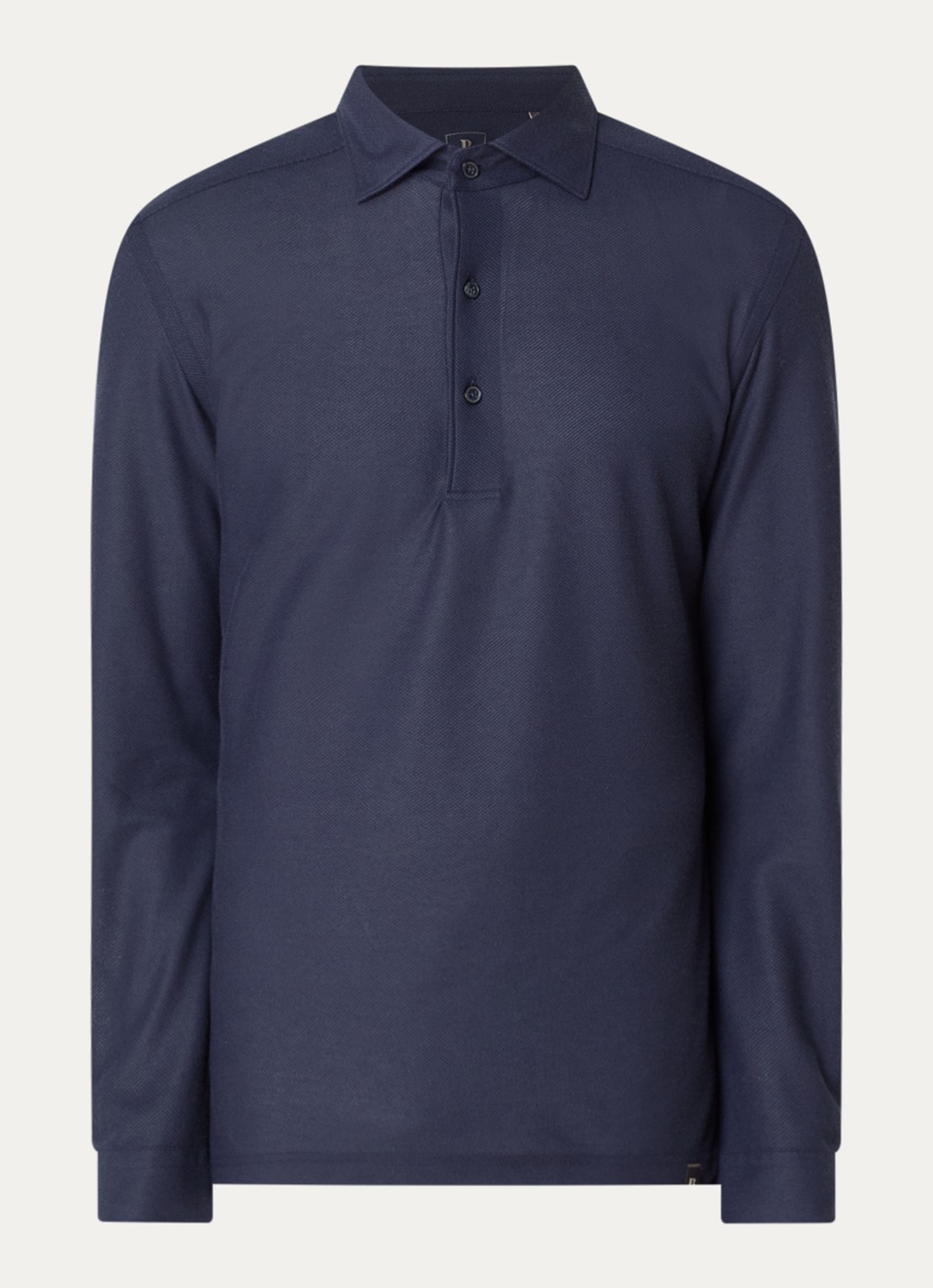 Boggi Milano Regular fit polo met stretch - voorkant donkerblauw