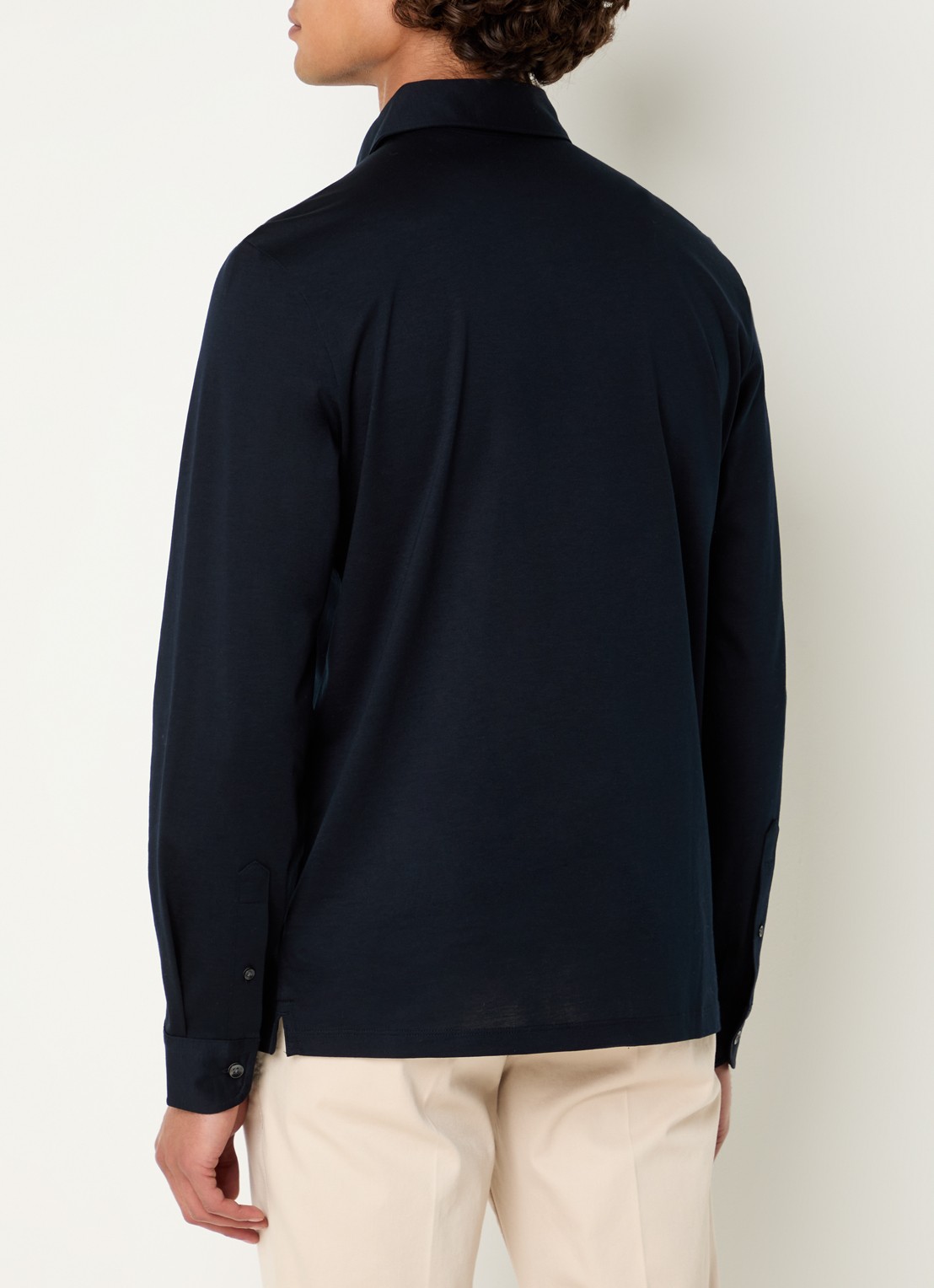 Boggi Milano Regular fit polo  - achterkant 4 donkerblauw