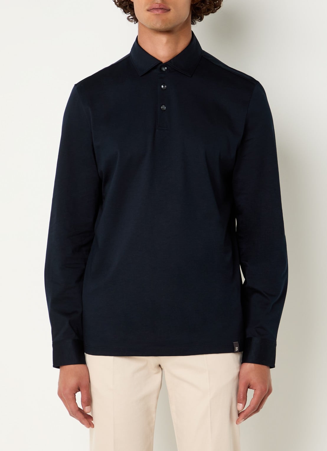 Boggi Milano Regular fit polo  - detail 3 donkerblauw