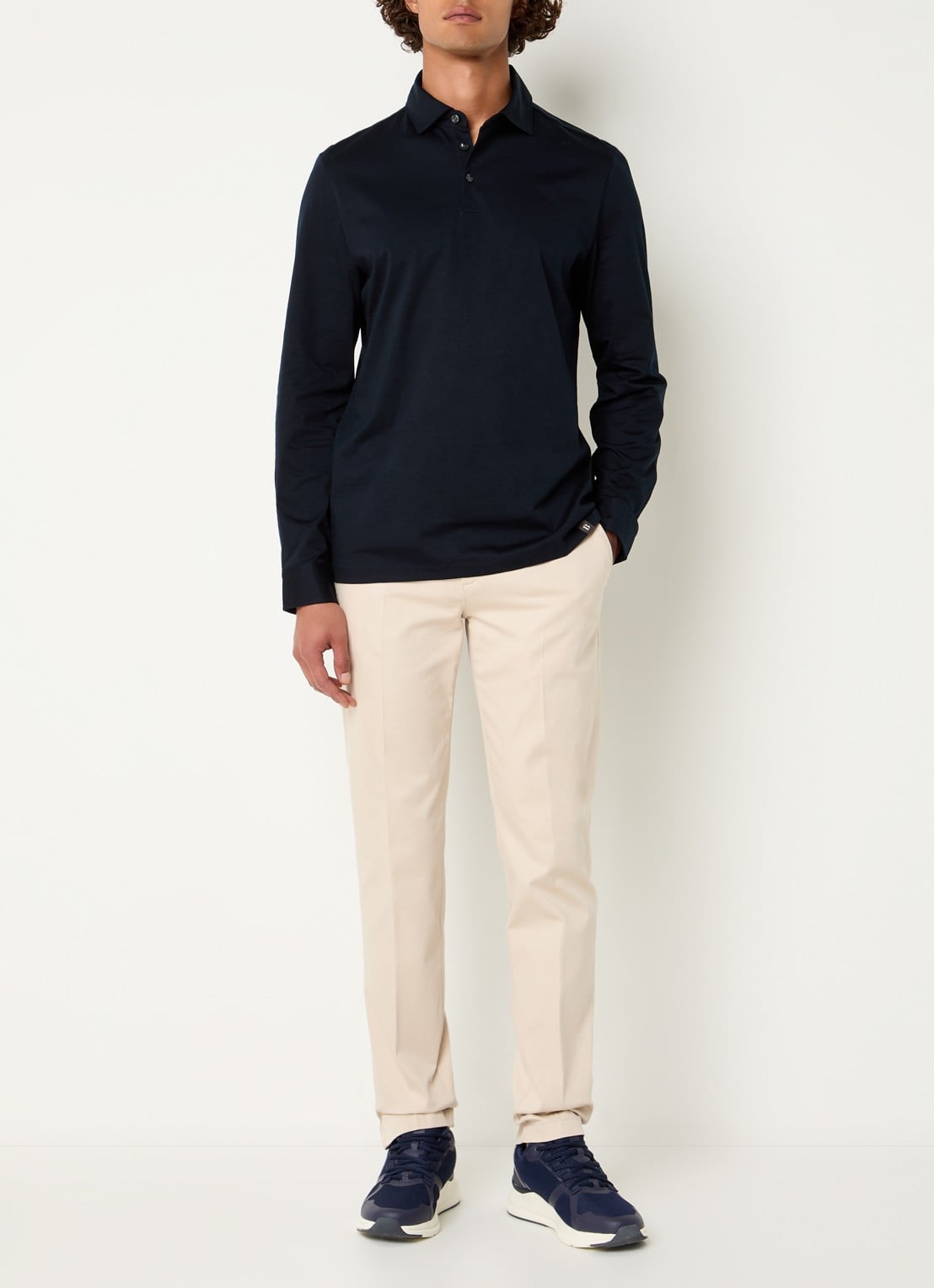 Boggi Milano Regular fit polo  - voorkant 2 donkerblauw