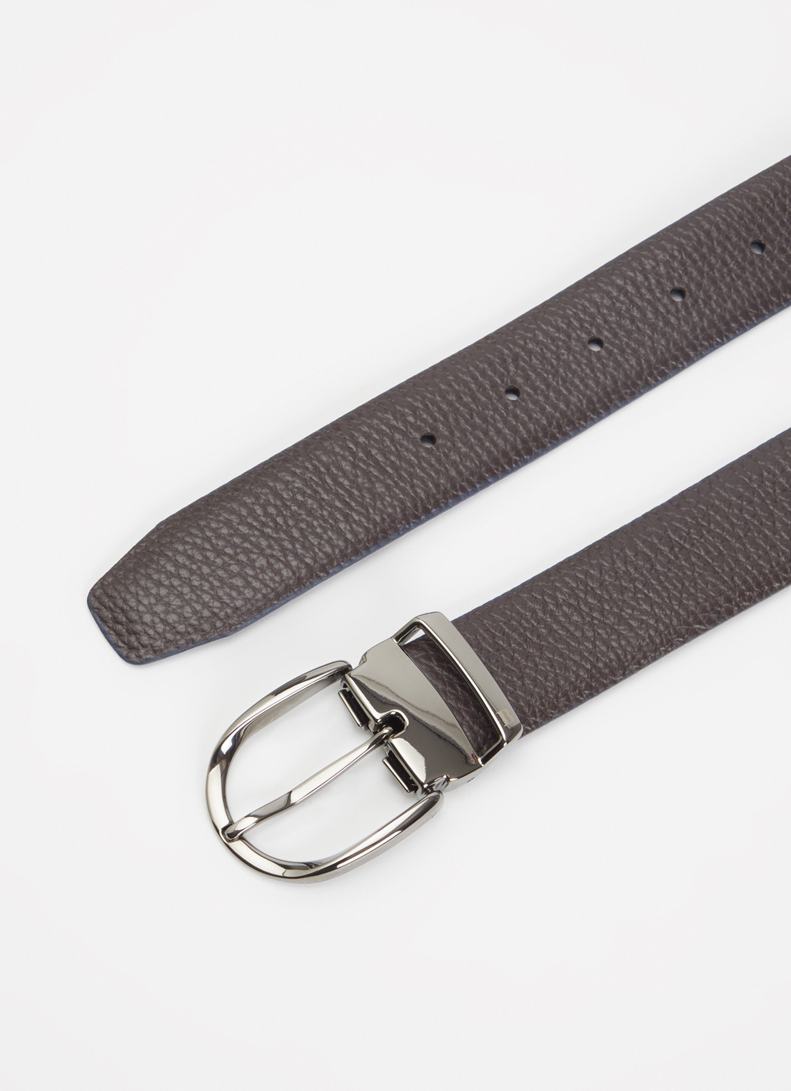 Boggi Milano Reversible riem van leer  - detail donkerblauw