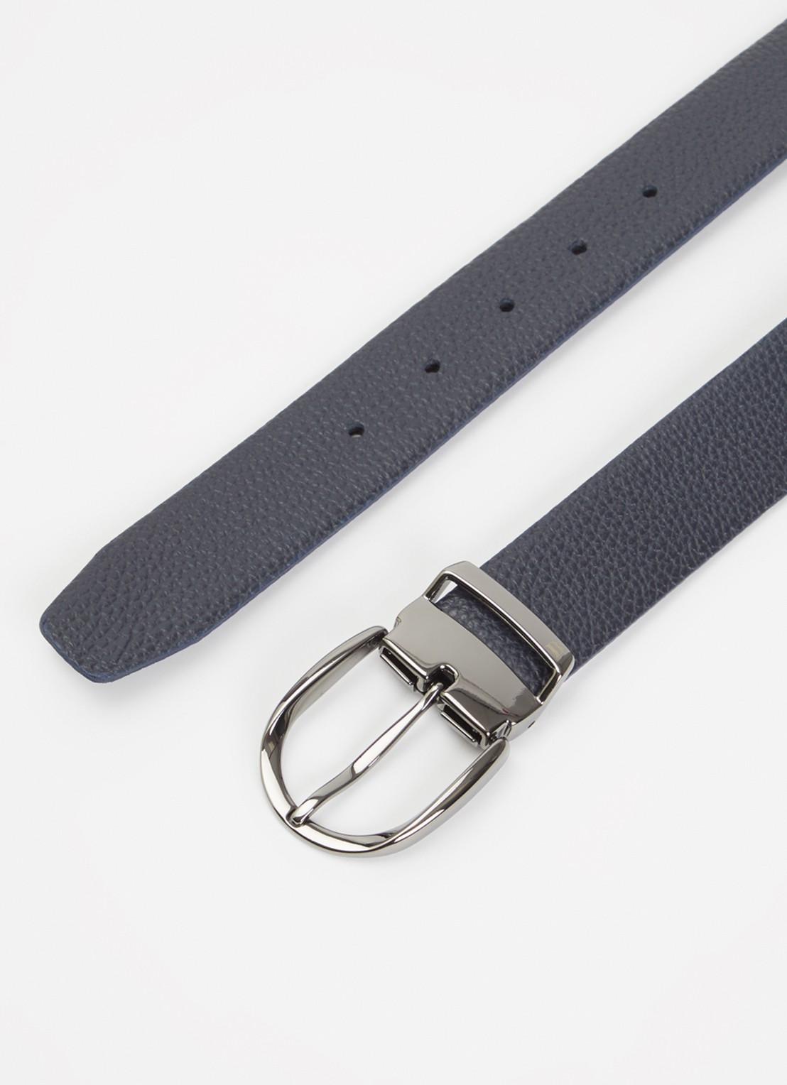 Boggi Milano Reversible riem van leer  - detail 2 donkerblauw