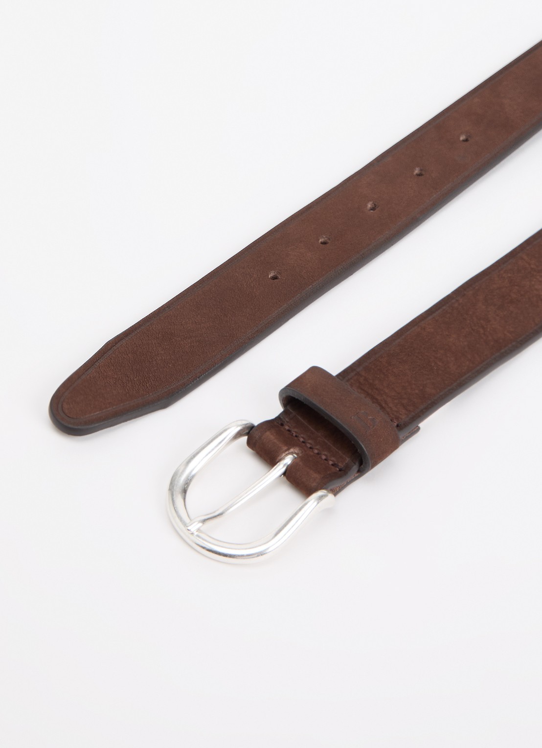 Boggi Milano Riem van nubuck - detail 2 donkerbruin