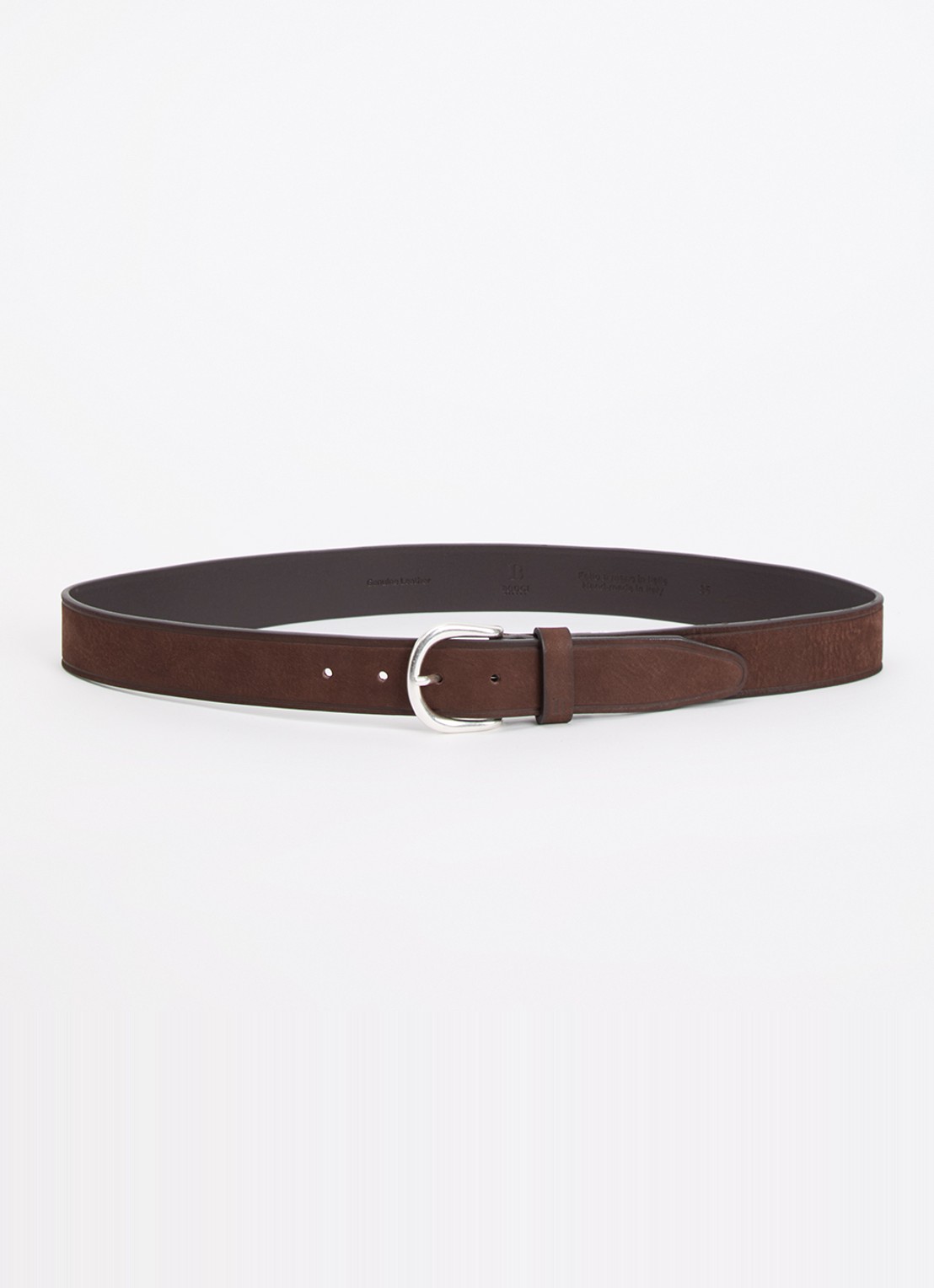 Boggi Milano Riem van nubuck - voorkant donkerbruin