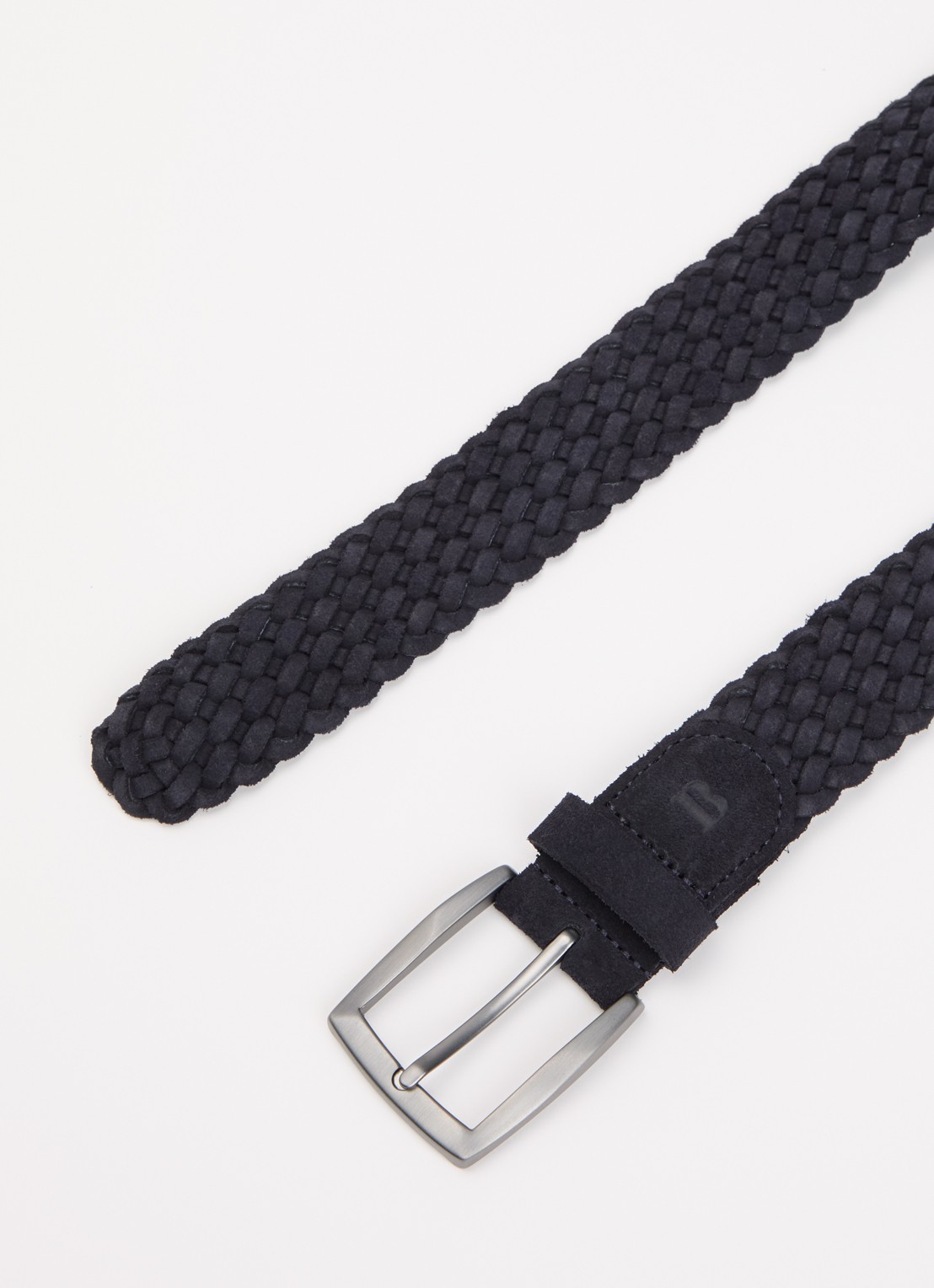Boggi Milano Riem van suède - detail 2 donkerblauw