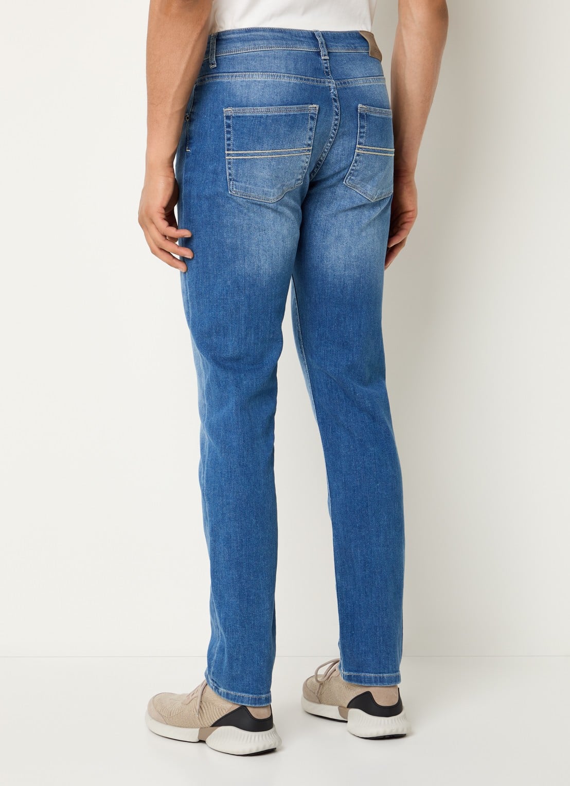 Boggi Milano Skinny jeans met medium wassing - achterkant indigo