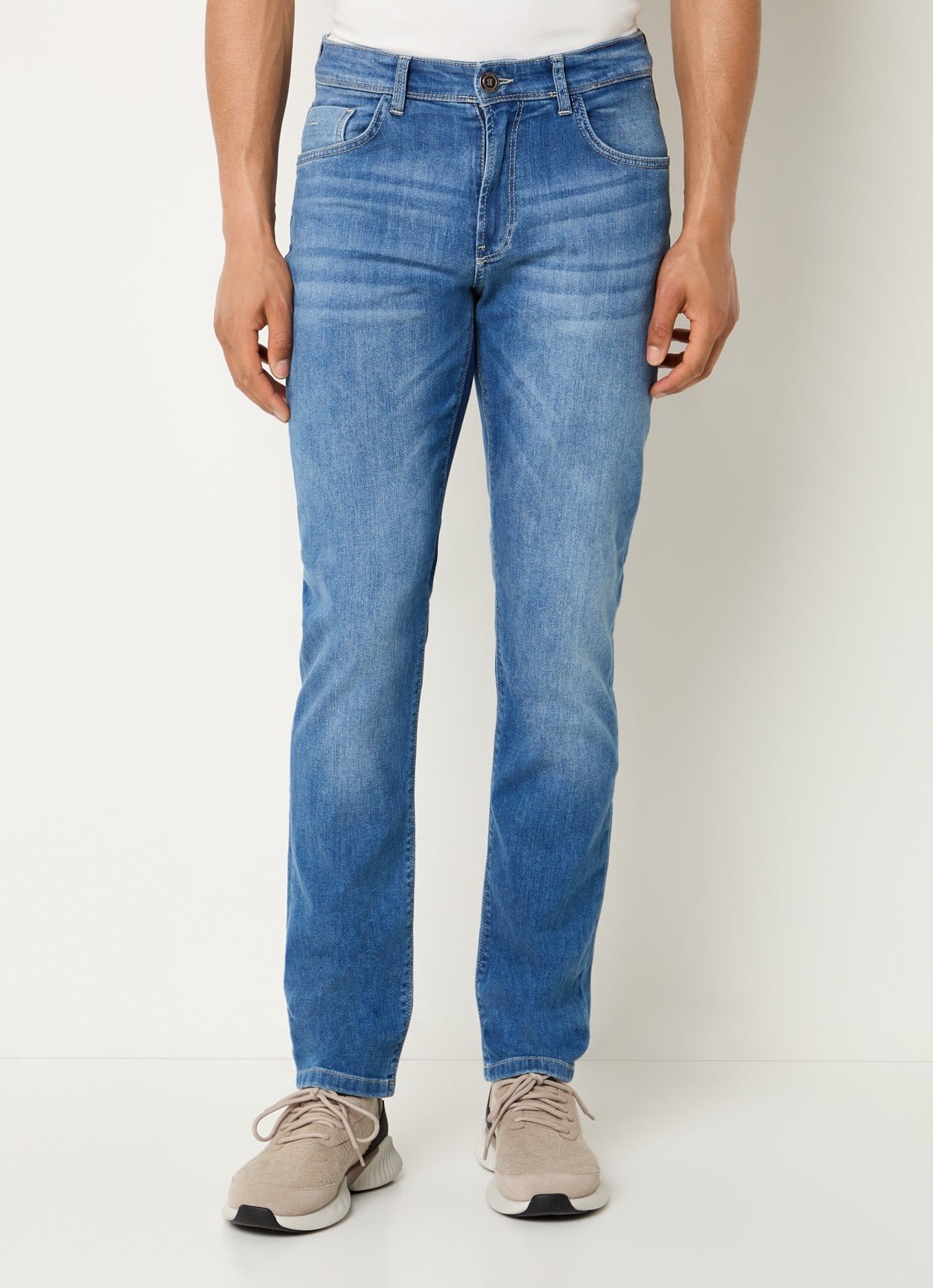 Boggi Milano Skinny jeans met medium wassing - detail 2 indigo