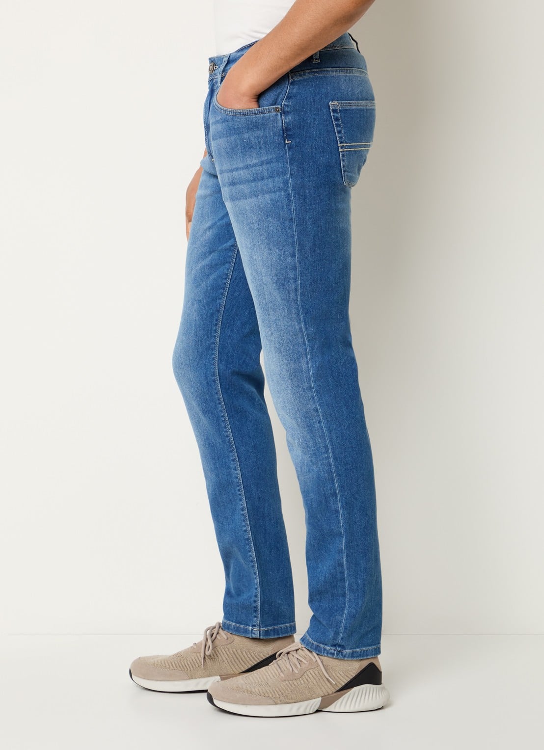 Boggi Milano Skinny jeans met medium wassing - detail 3 indigo