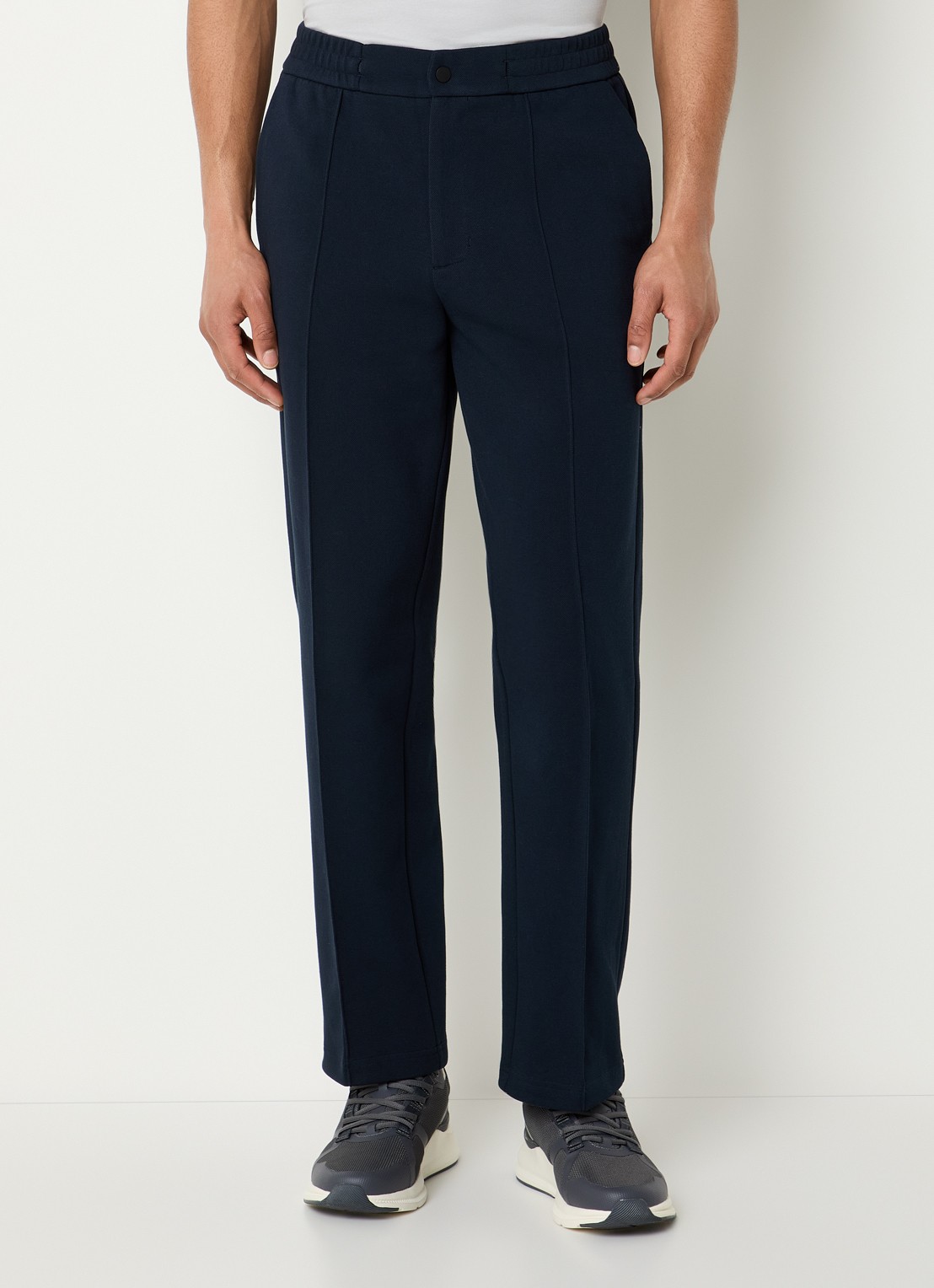 Boggi Milano Slim fit chino met steekzakken - detail donkerblauw