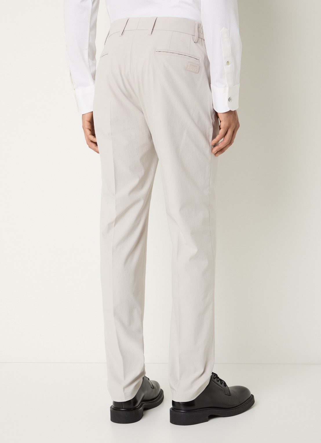 Boggi Milano Slim fit chino met steekzakken - achterkant 3 lichtgrijs